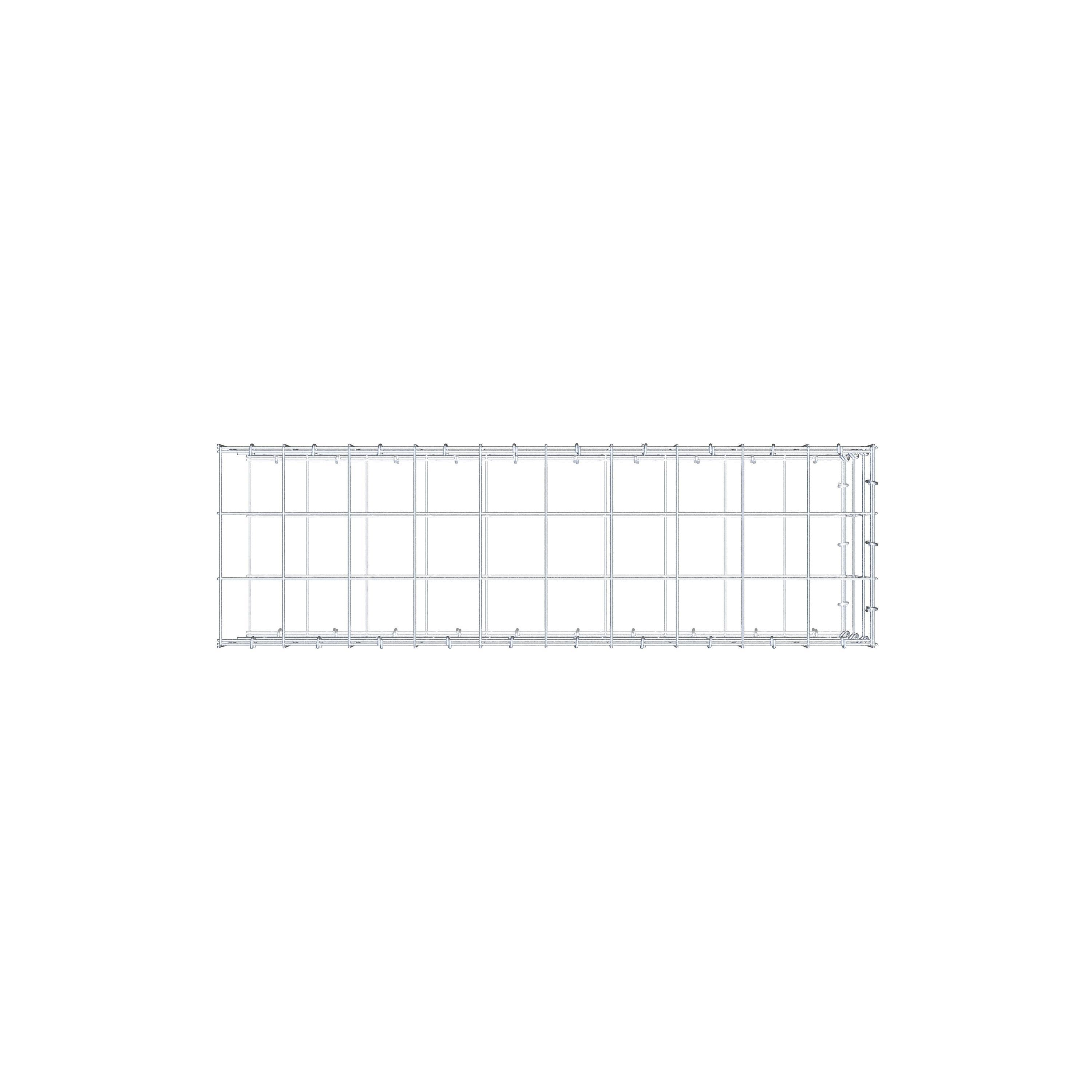 Mounted gabion type 2 100 cm x 30 cm x 30 cm (L x H x D), mesh size 10 cm x 10 cm, C-ring