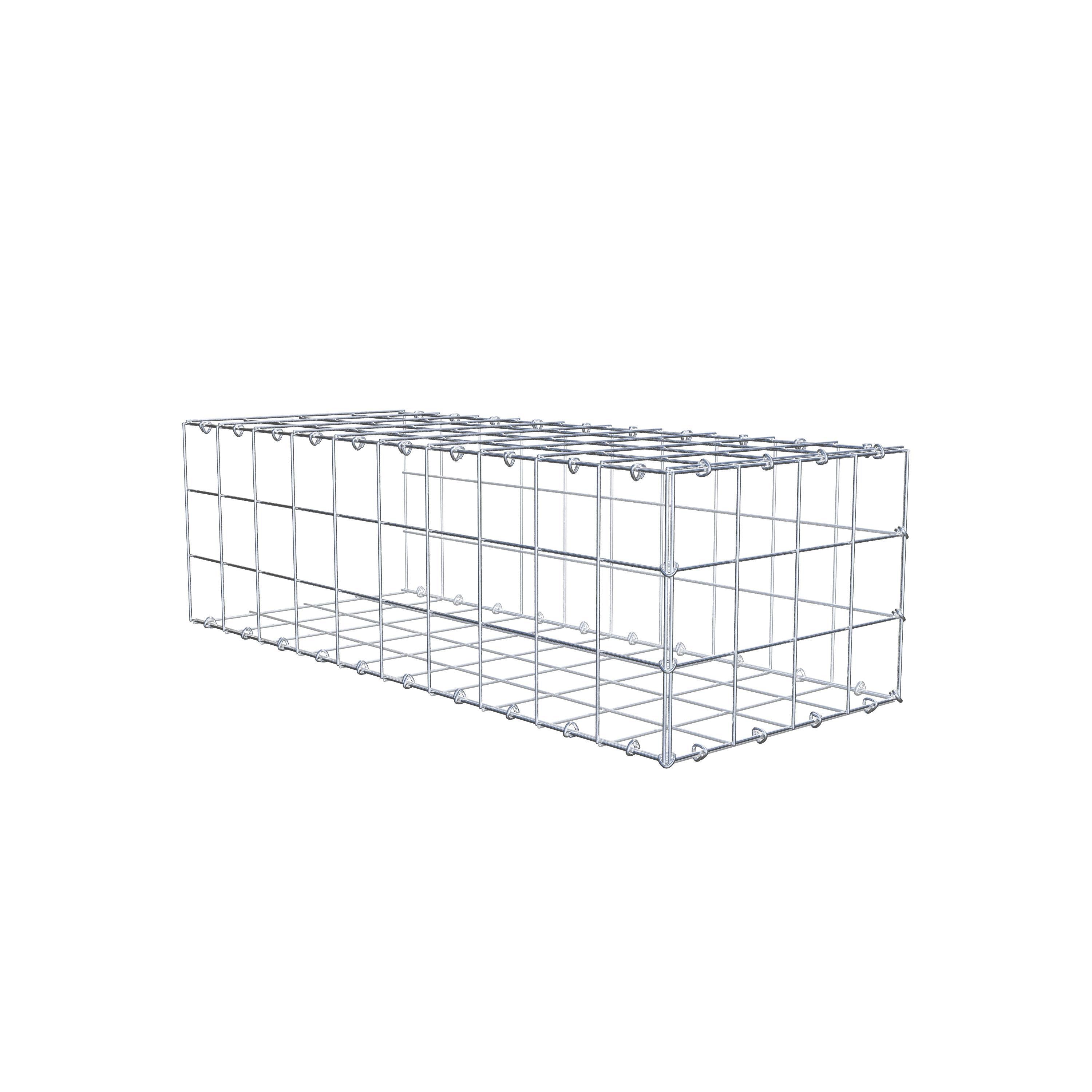 Typ 2 påbyggnadsgabion 100 cm x 30 cm x 40 cm (L x H x D), maskstorlek 10 cm x 10 cm, C-ring