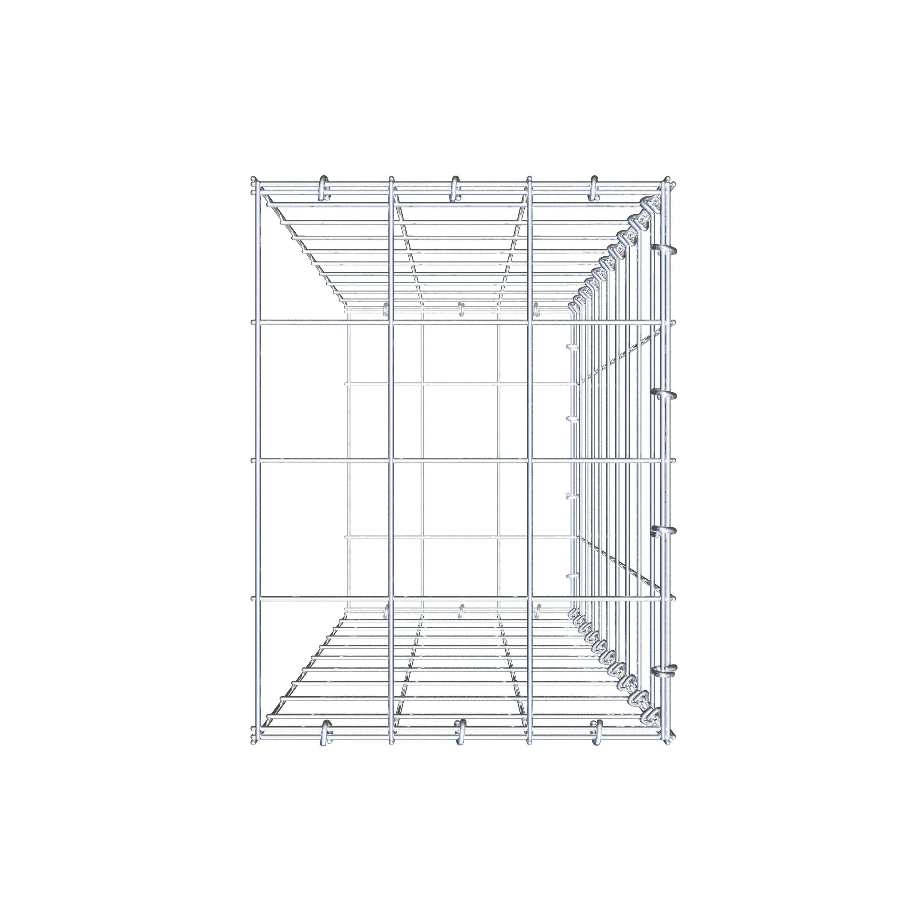 Type 2 oplegkorf 100 cm x 30 cm x 40 cm (L x H x D), maaswijdte 10 cm x 10 cm, C-ring