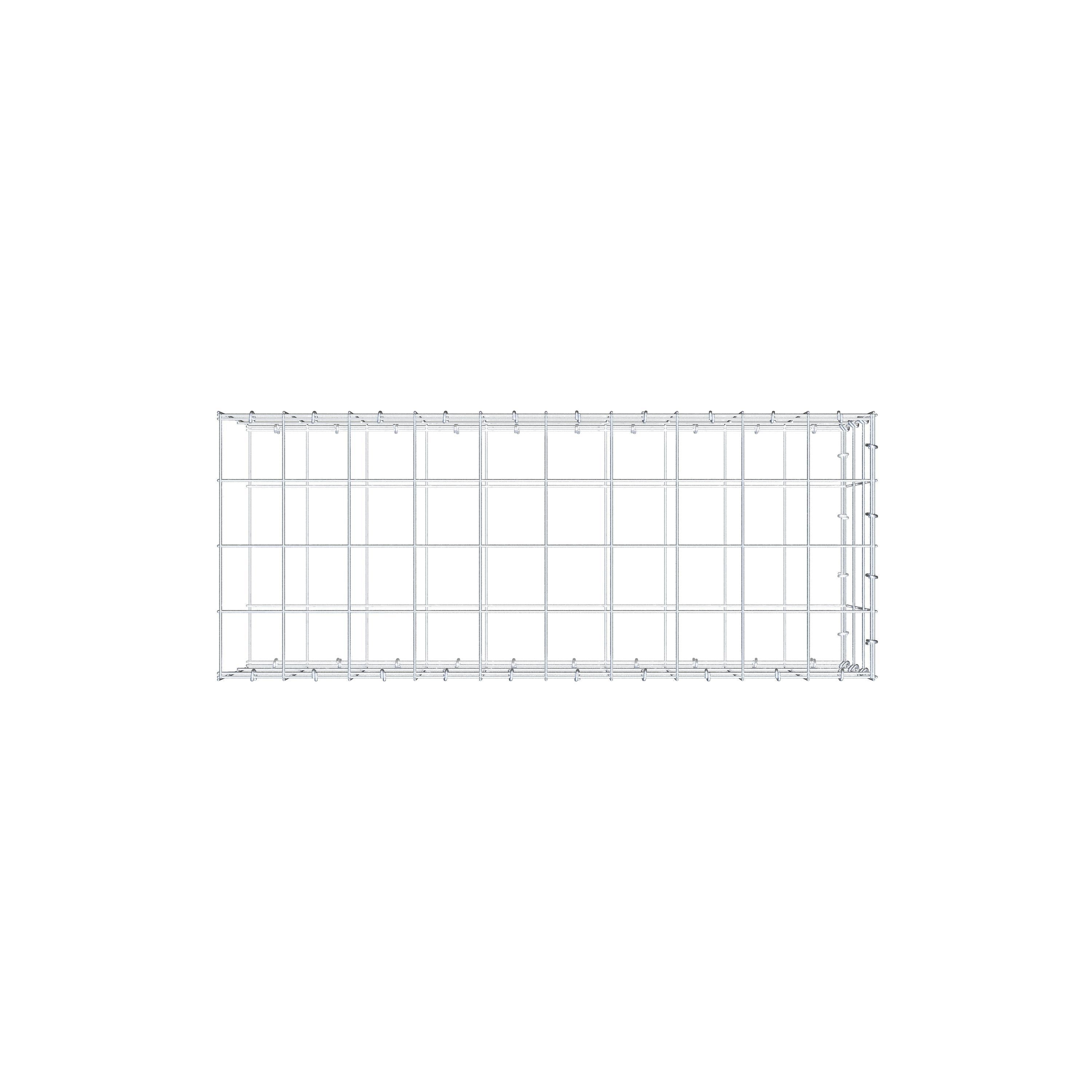 Monteret gabion type 2 100 cm x 30 cm x 40 cm (L x H x D), maskestørrelse 10 cm x 10 cm, C-ring