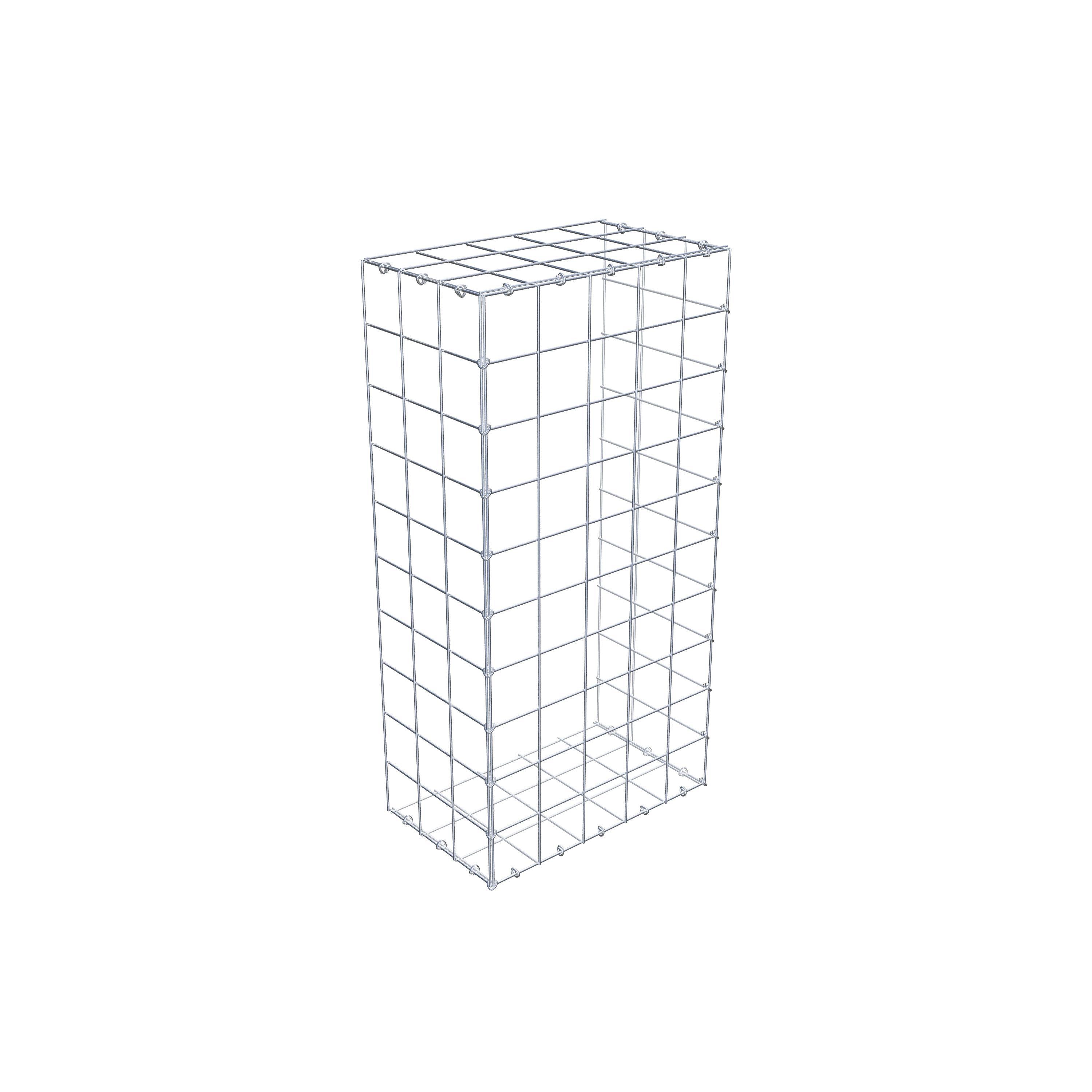 Typ 2 påbyggnadsgabion 100 cm x 30 cm x 50 cm (L x H x D), maskstorlek 10 cm x 10 cm, C-ring