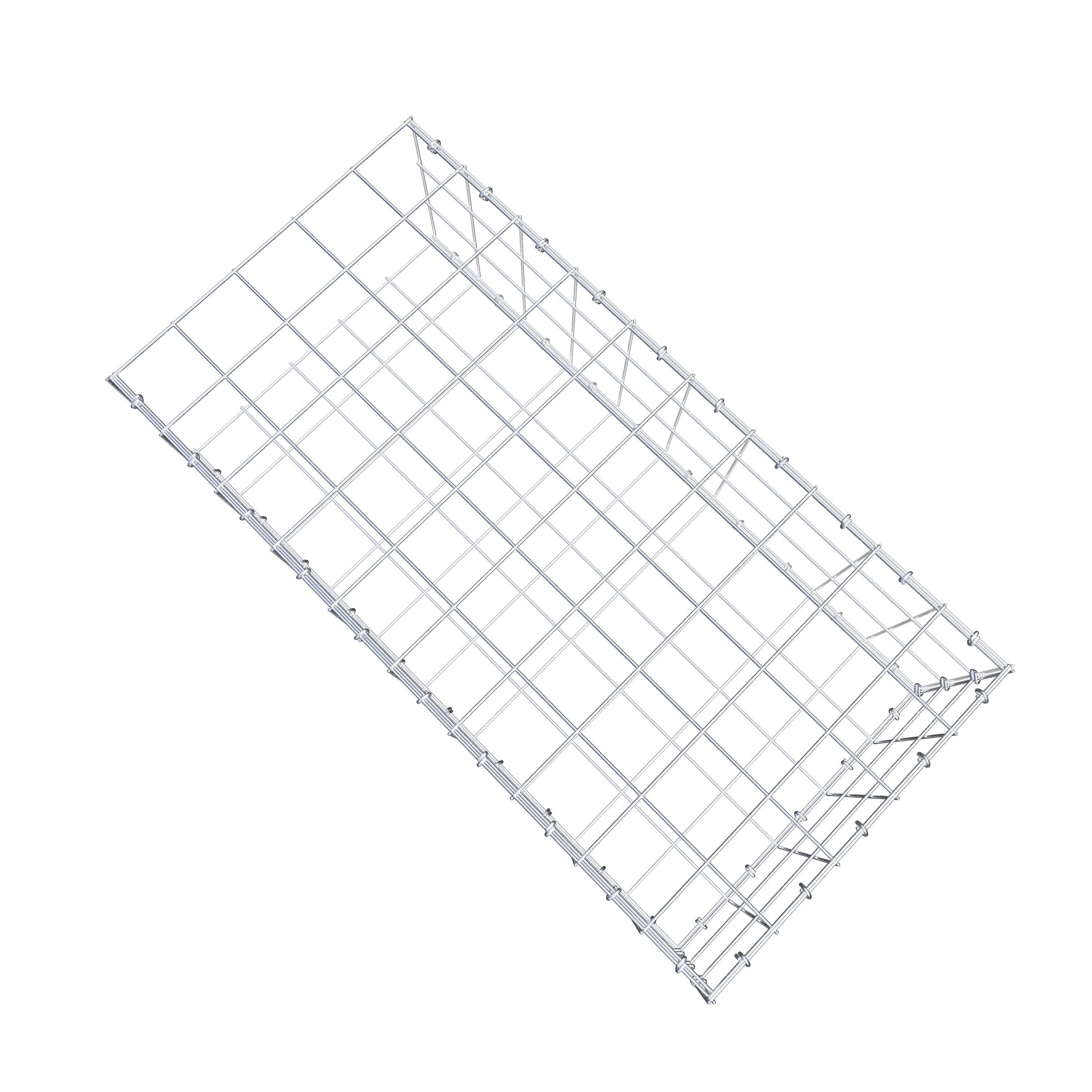 Typ 2 påbyggnadsgabion 100 cm x 30 cm x 50 cm (L x H x D), maskstorlek 10 cm x 10 cm, C-ring