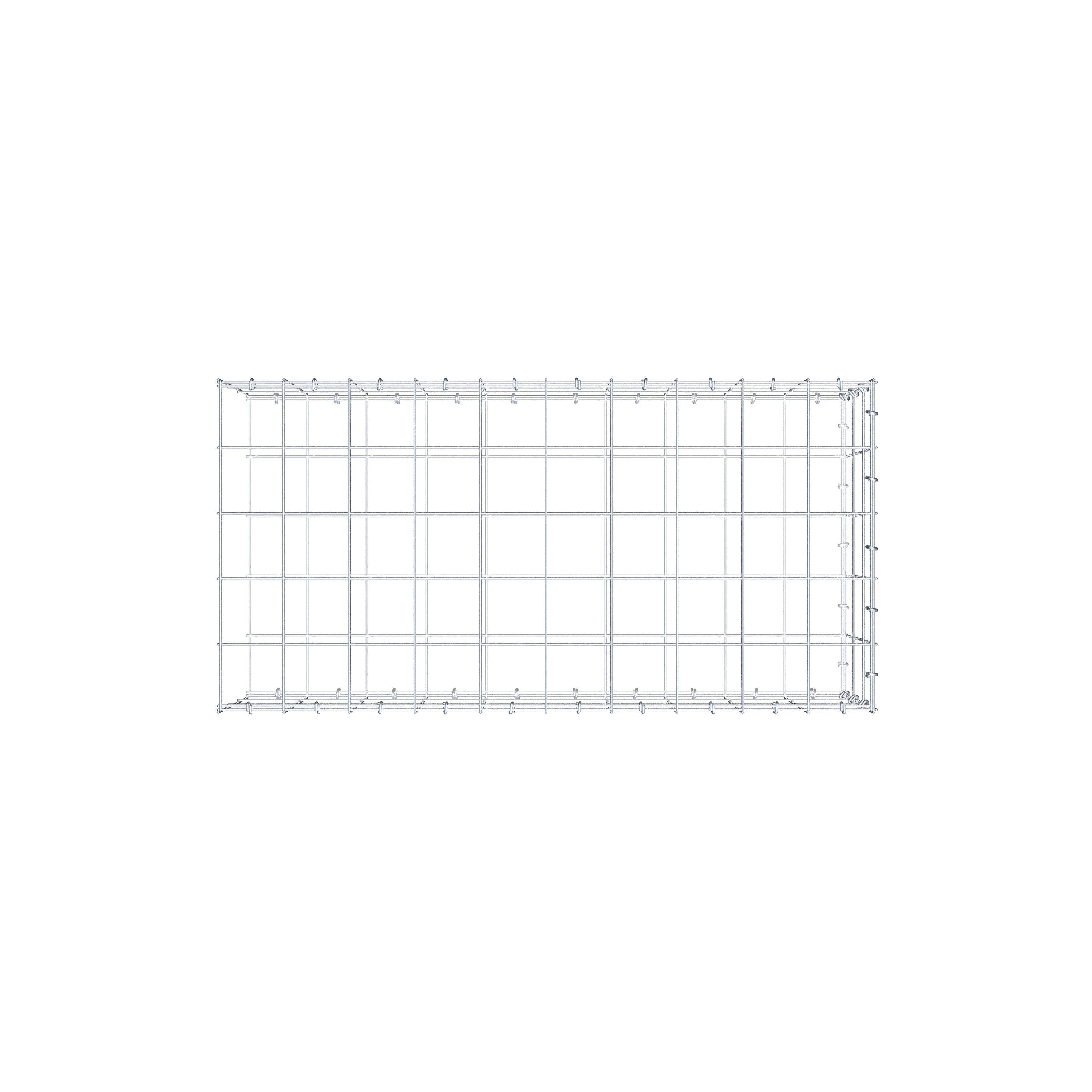 Mounted gabion type 2 100 cm x 30 cm x 50 cm (L x H x D), mesh size 10 cm x 10 cm, C-ring