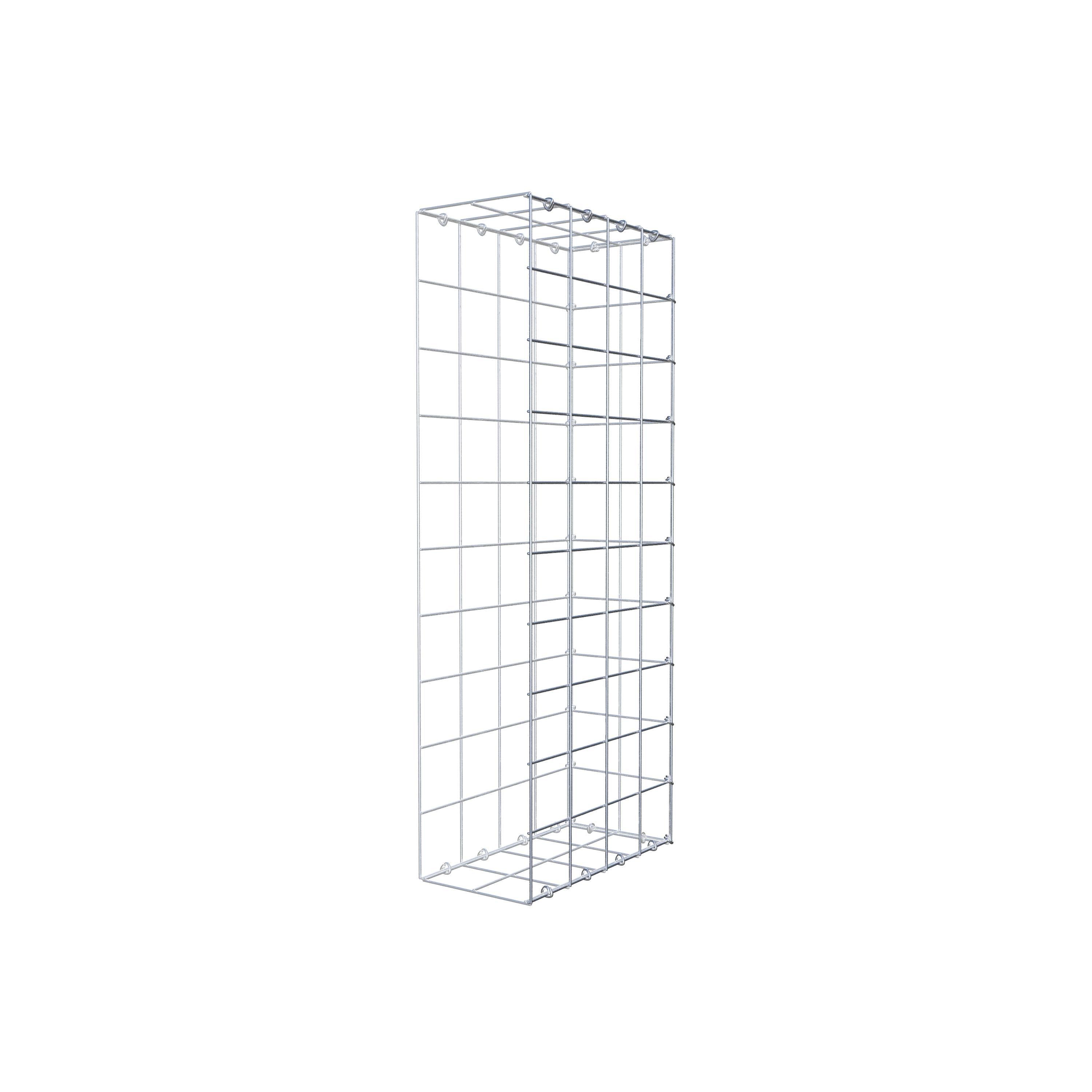 Typ 2 påbyggnadsgabion 100 cm x 40 cm x 20 cm (L x H x D), maskstorlek 10 cm x 10 cm, C-ring