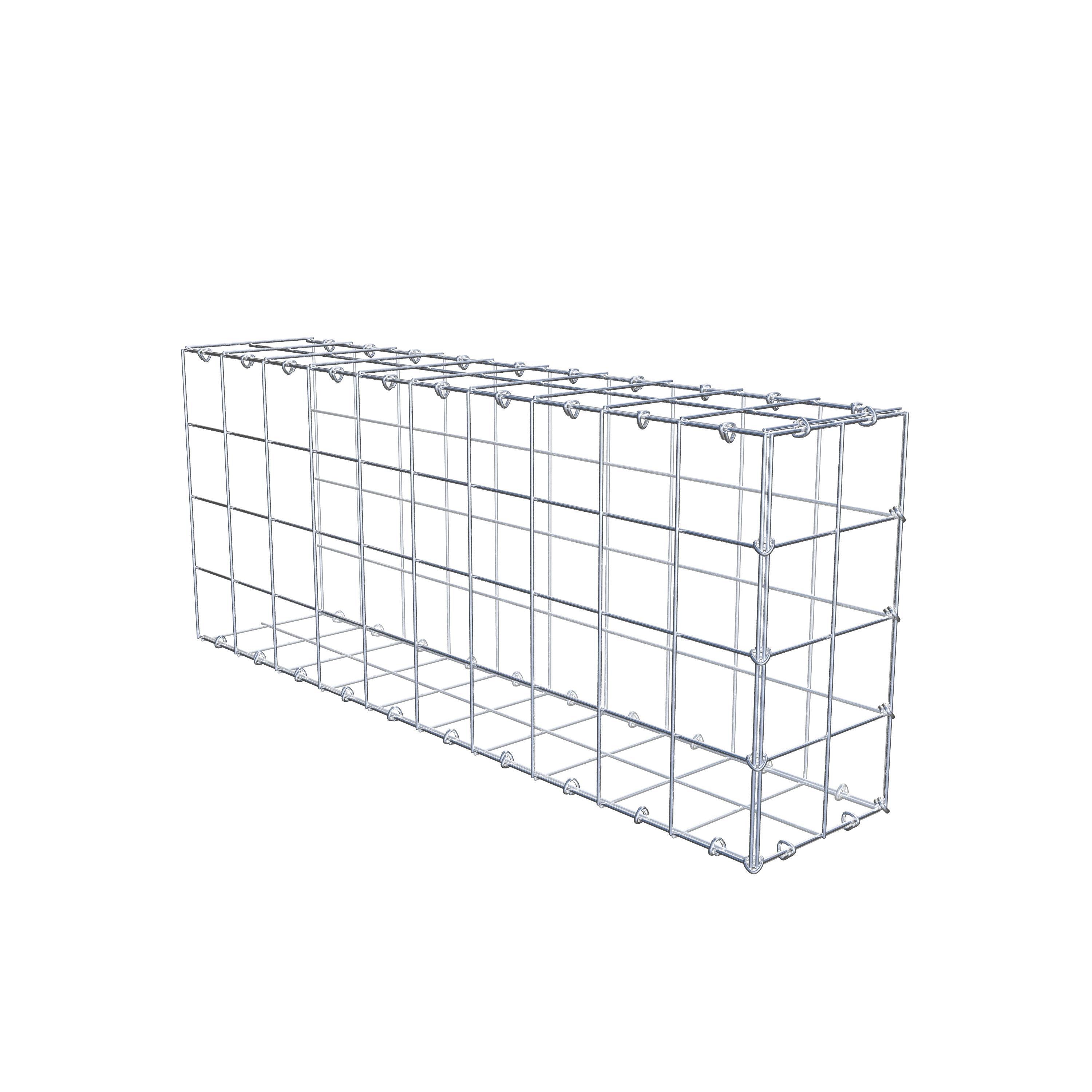 Typ 2 påbyggnadsgabion 100 cm x 40 cm x 20 cm (L x H x D), maskstorlek 10 cm x 10 cm, C-ring