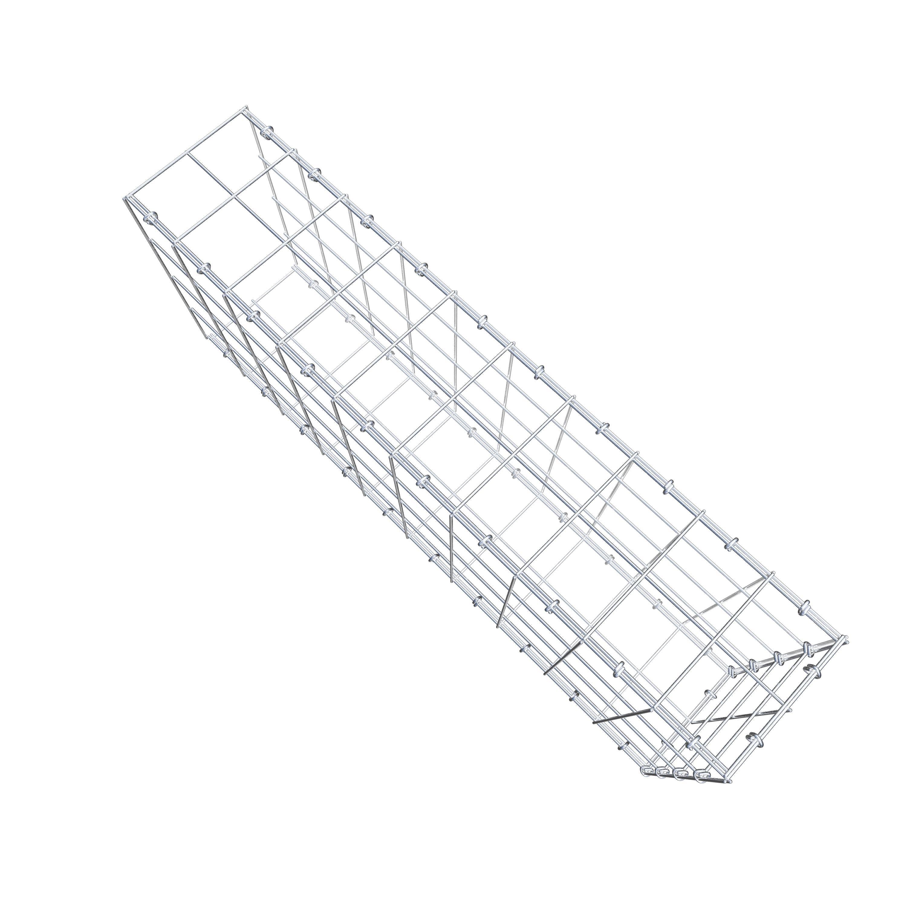 Typ 2 påbyggnadsgabion 100 cm x 40 cm x 20 cm (L x H x D), maskstorlek 10 cm x 10 cm, C-ring