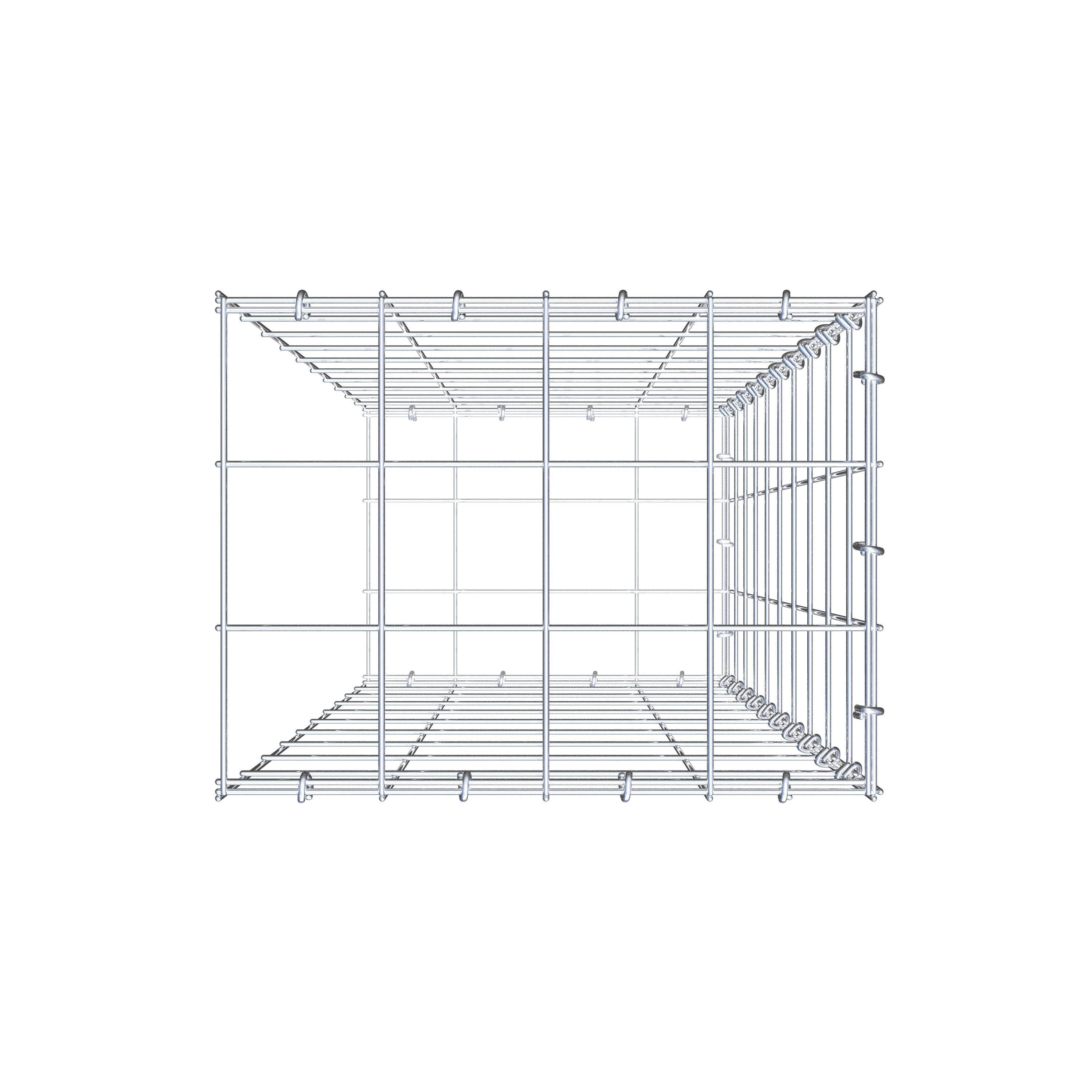 Type 2 oplegkorf 100 cm x 40 cm x 30 cm (L x H x D), maaswijdte 10 cm x 10 cm, C-ring