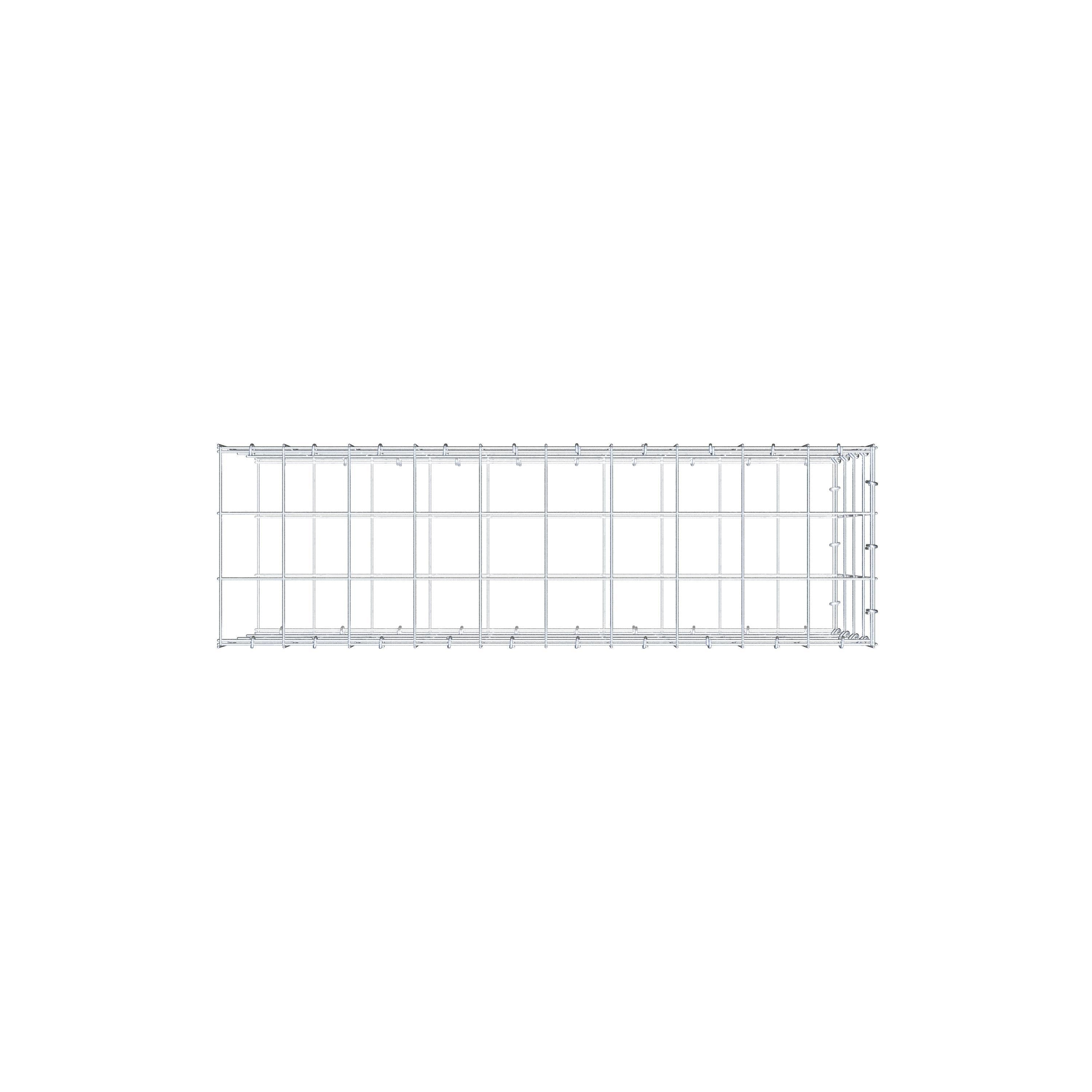 Monteret gabion type 2 100 cm x 40 cm x 30 cm (L x H x D), maskestørrelse 10 cm x 10 cm, C-ring