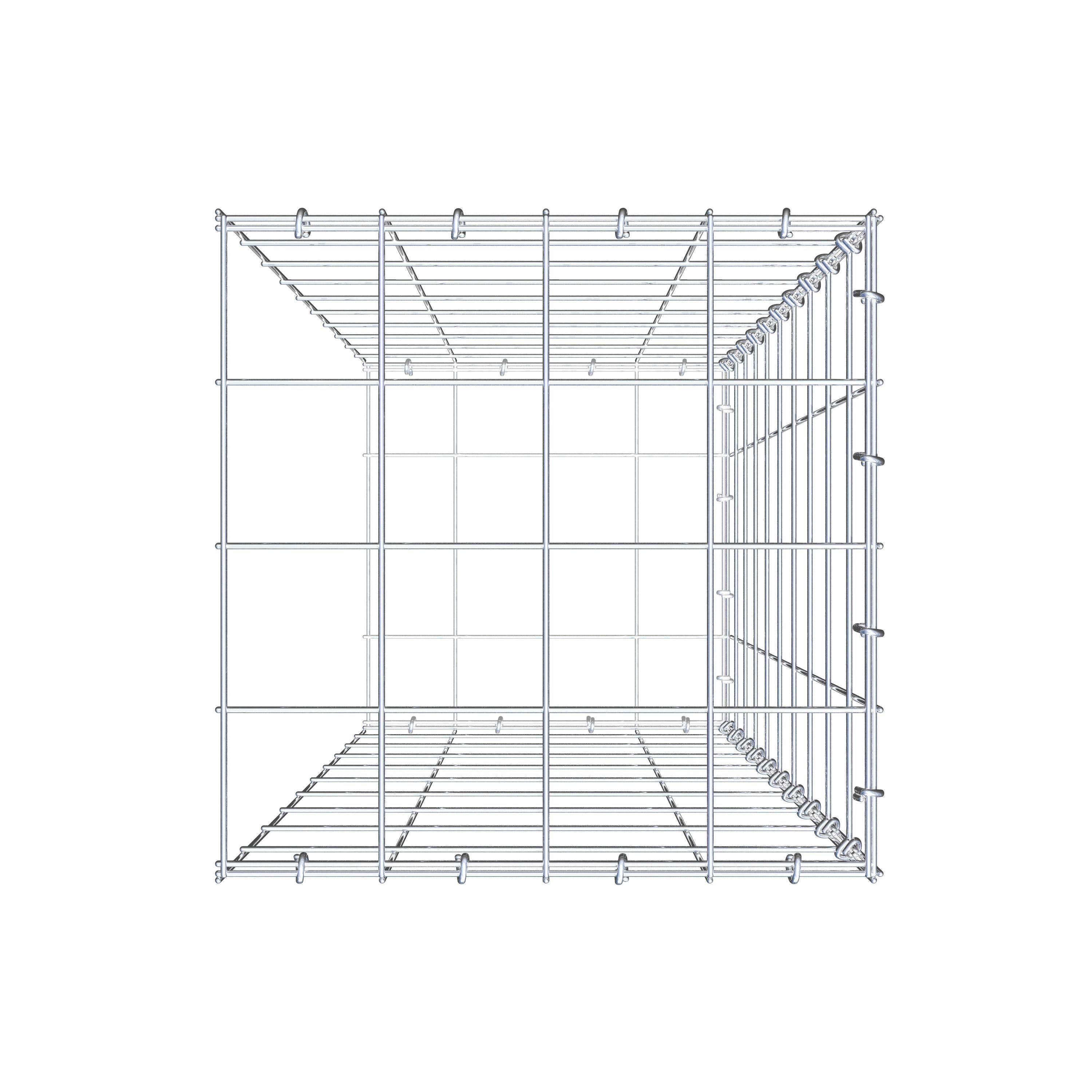 Typ 2 påbyggnadsgabion 100 cm x 40 cm x 40 cm (L x H x D), maskstorlek 10 cm x 10 cm, C-ring