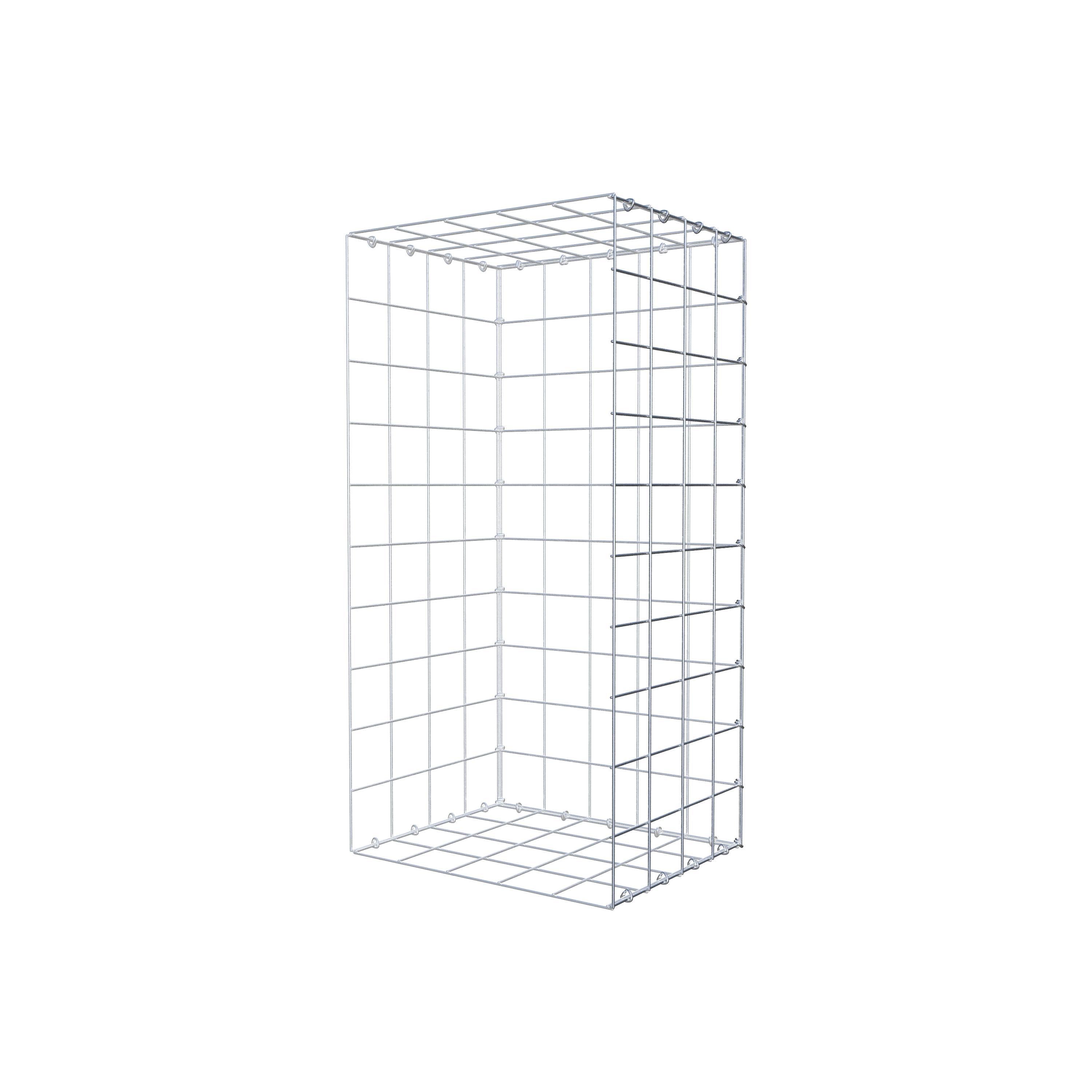 Typ 2 påbyggnadsgabion 100 cm x 40 cm x 50 cm (L x H x D), maskstorlek 10 cm x 10 cm, C-ring