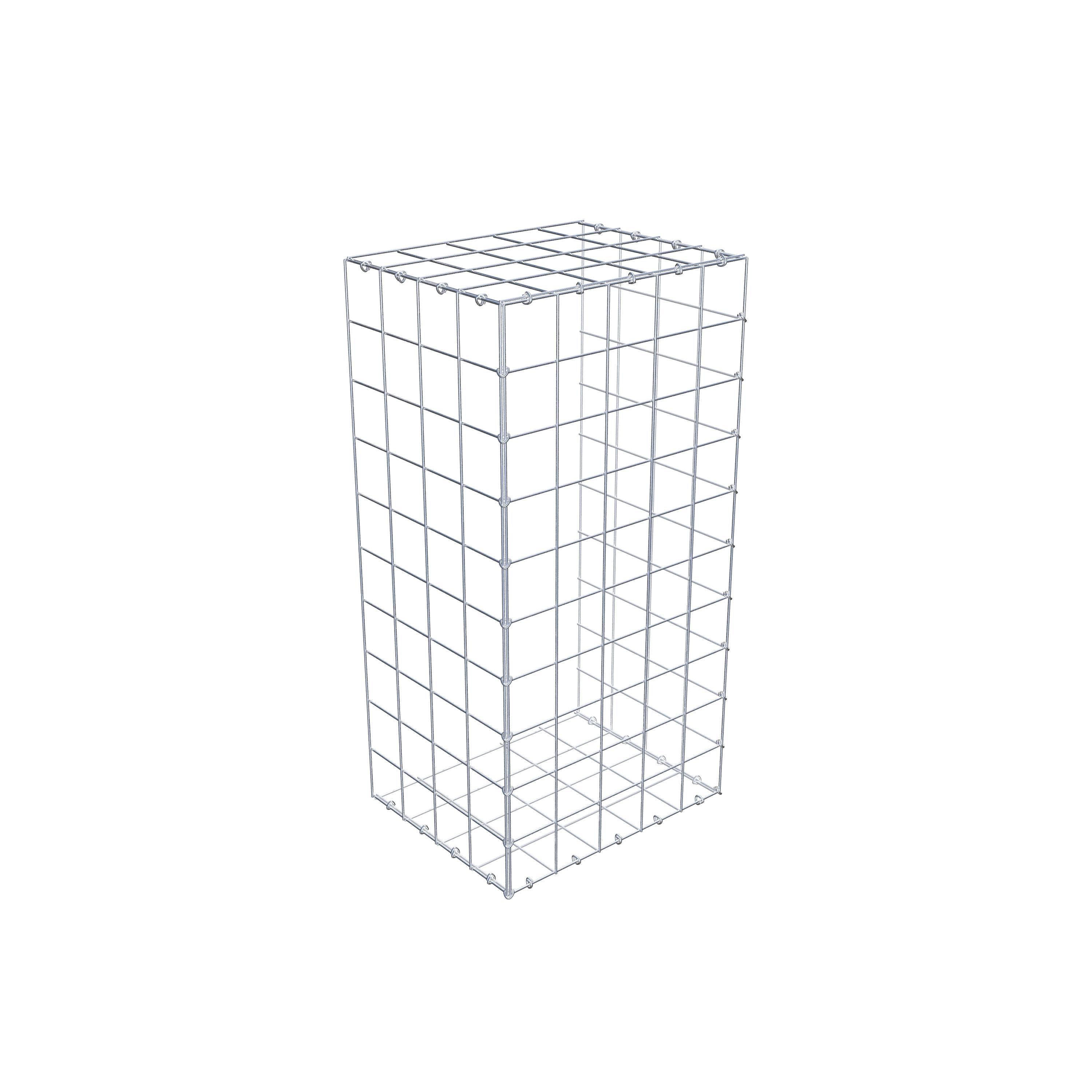 Typ 2 påbyggnadsgabion 100 cm x 40 cm x 50 cm (L x H x D), maskstorlek 10 cm x 10 cm, C-ring