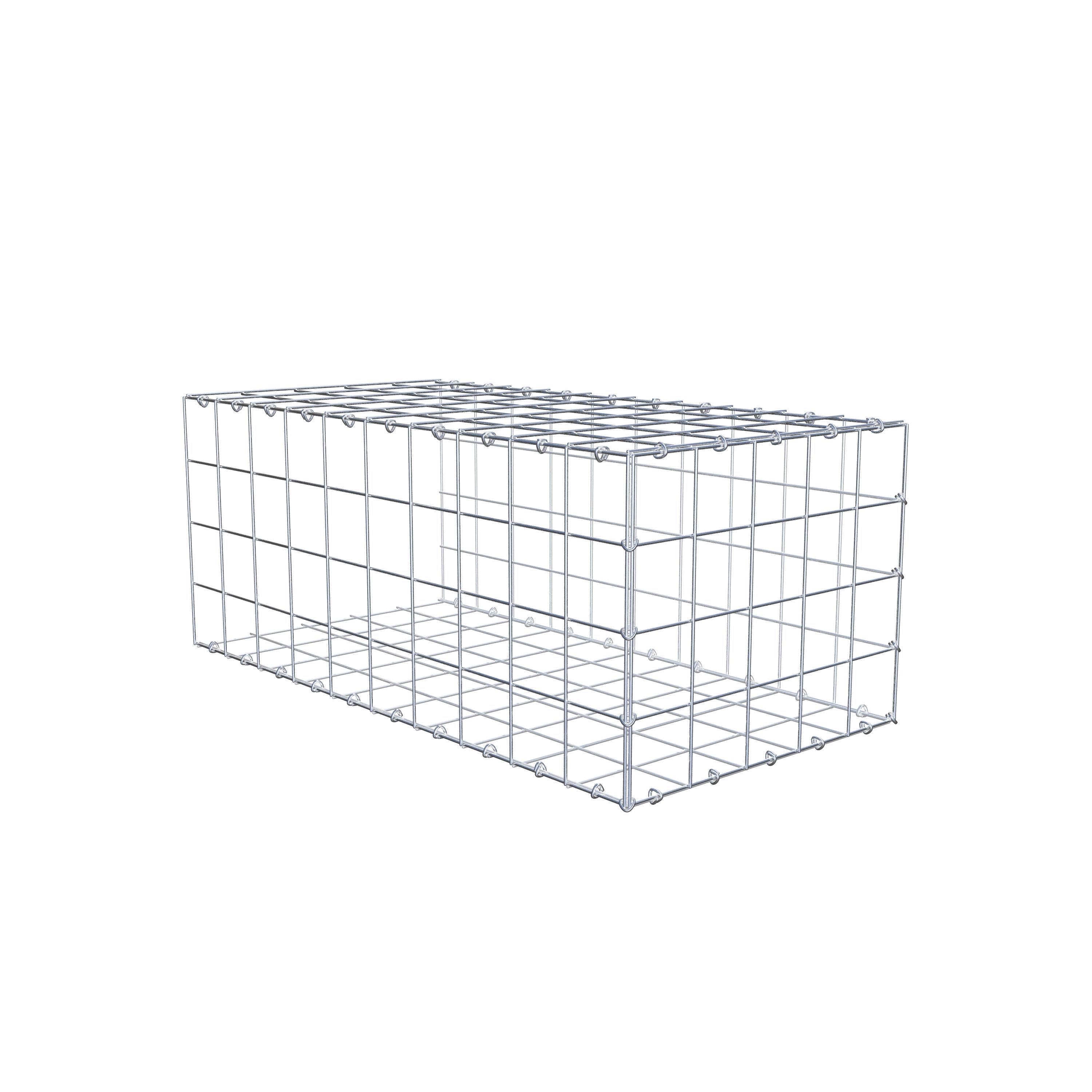 Typ 2 påbyggnadsgabion 100 cm x 40 cm x 50 cm (L x H x D), maskstorlek 10 cm x 10 cm, C-ring