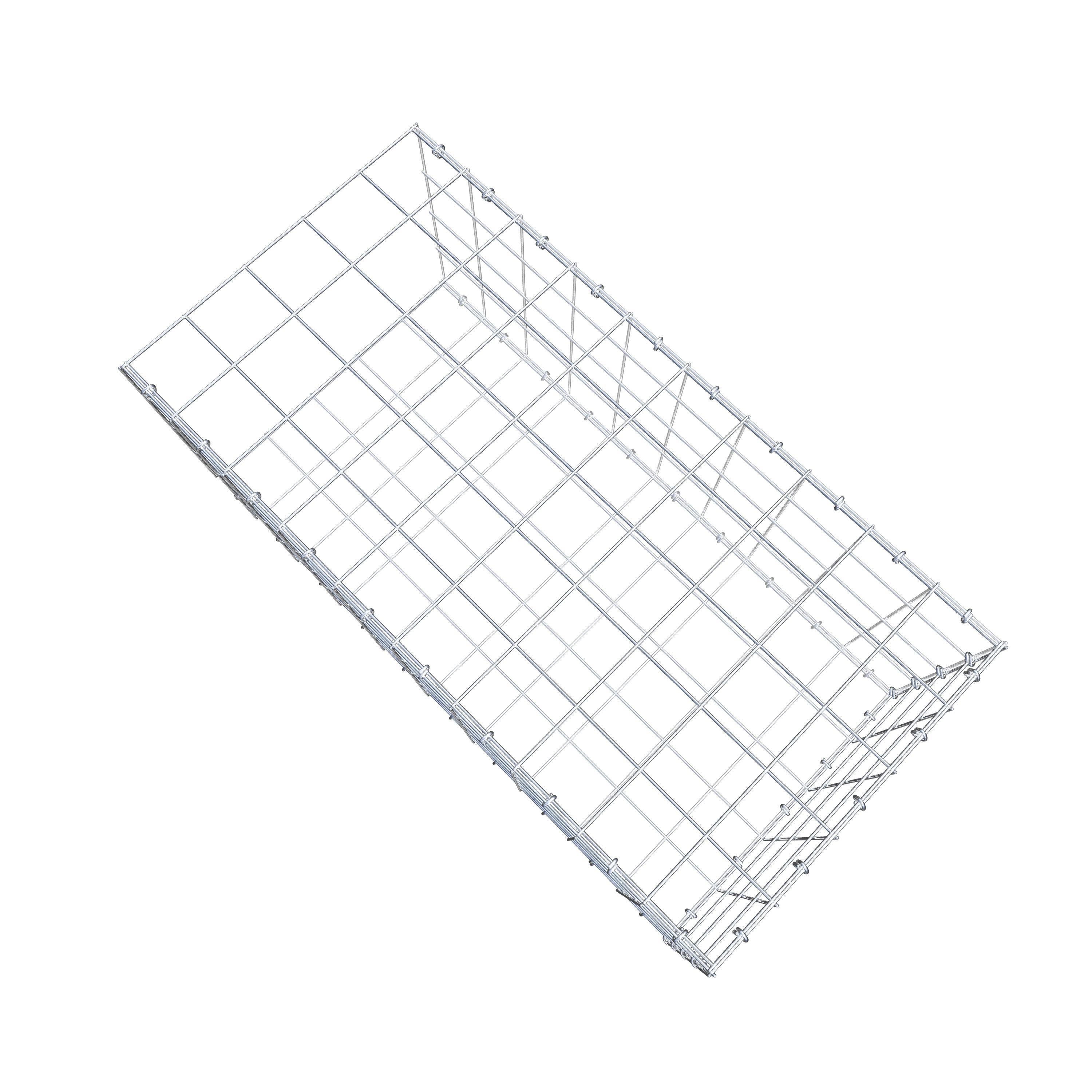 Typ 2 påbyggnadsgabion 100 cm x 40 cm x 50 cm (L x H x D), maskstorlek 10 cm x 10 cm, C-ring