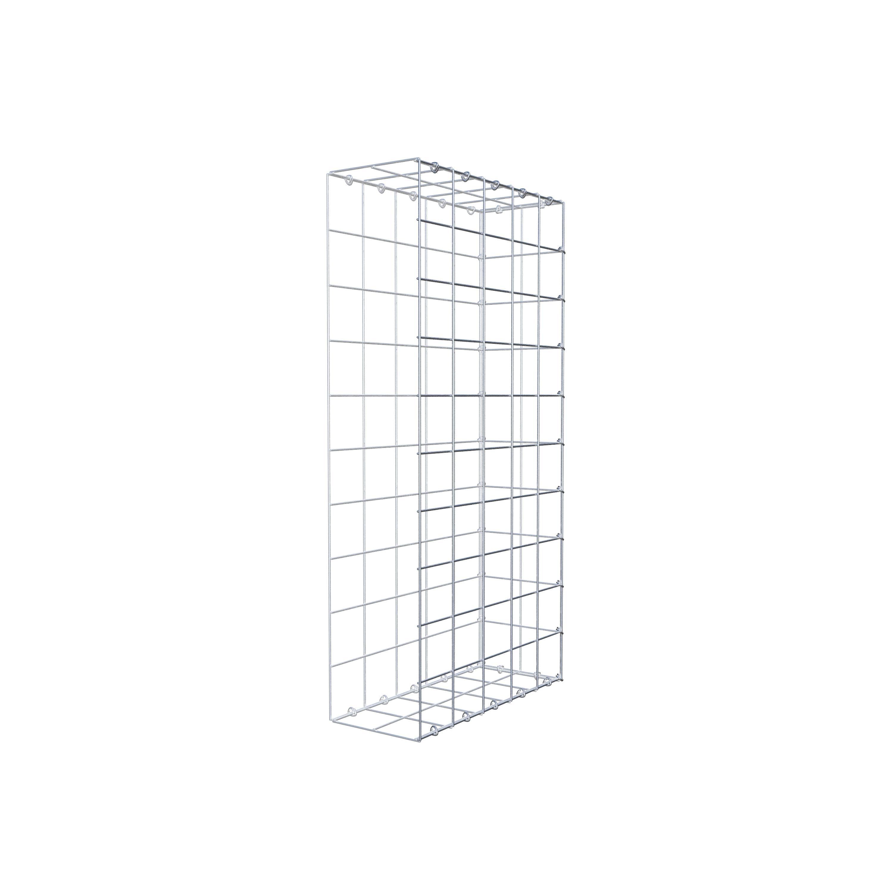 Typ 2 påbyggnadsgabion 100 cm x 50 cm x 20 cm (L x H x D), maskstorlek 10 cm x 10 cm, C-ring