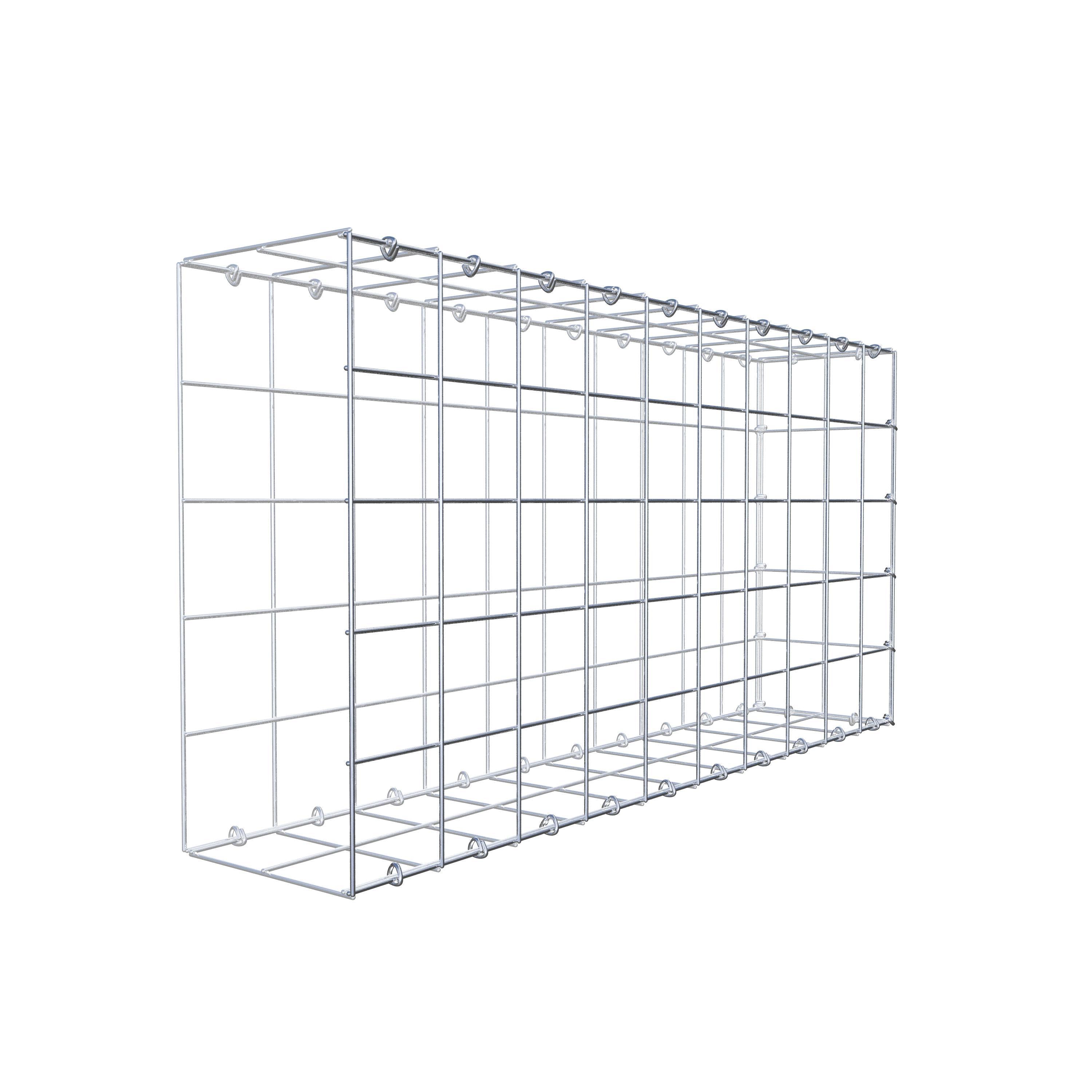 Typ 2 påbyggnadsgabion 100 cm x 50 cm x 20 cm (L x H x D), maskstorlek 10 cm x 10 cm, C-ring