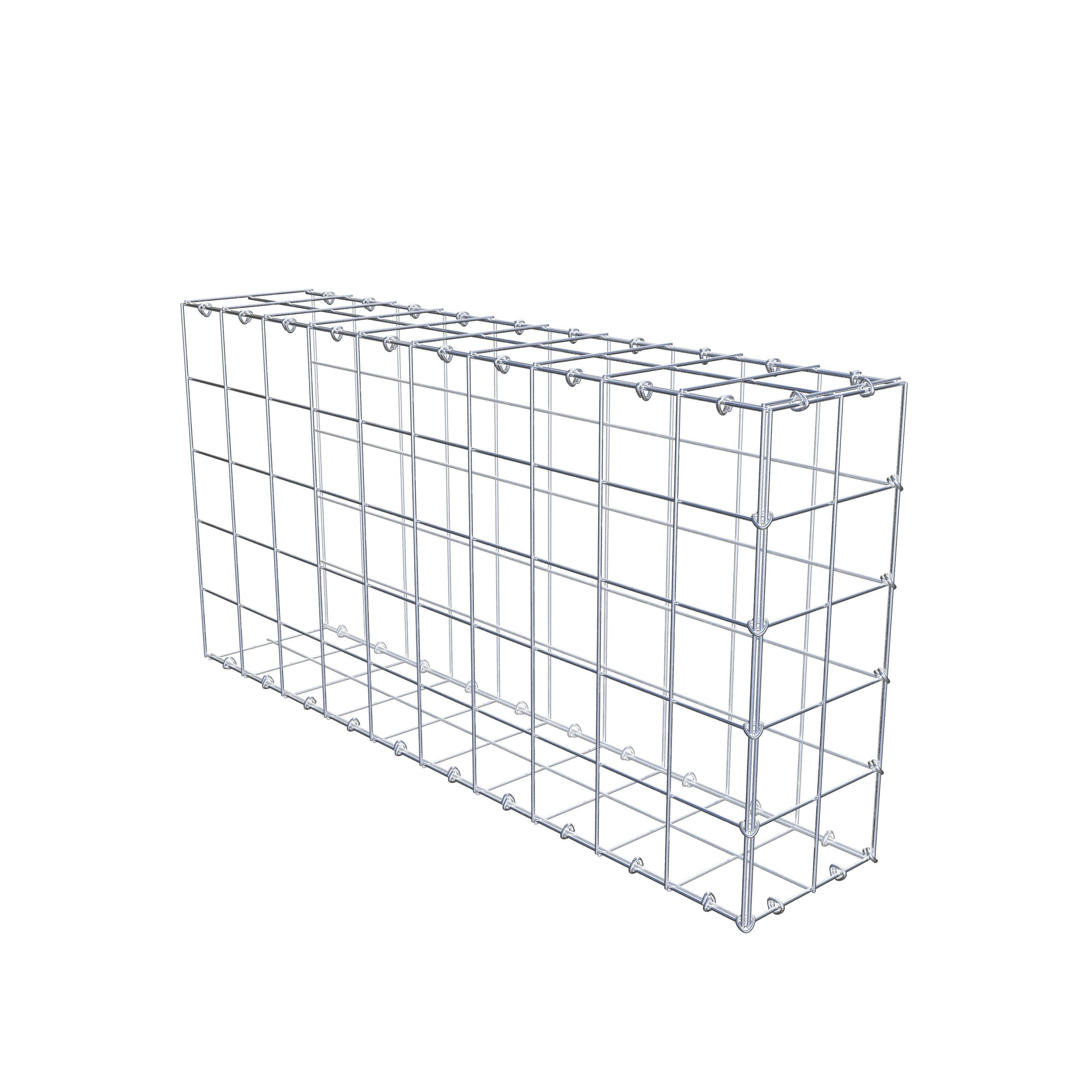 Typ 2 påbyggnadsgabion 100 cm x 50 cm x 20 cm (L x H x D), maskstorlek 10 cm x 10 cm, C-ring