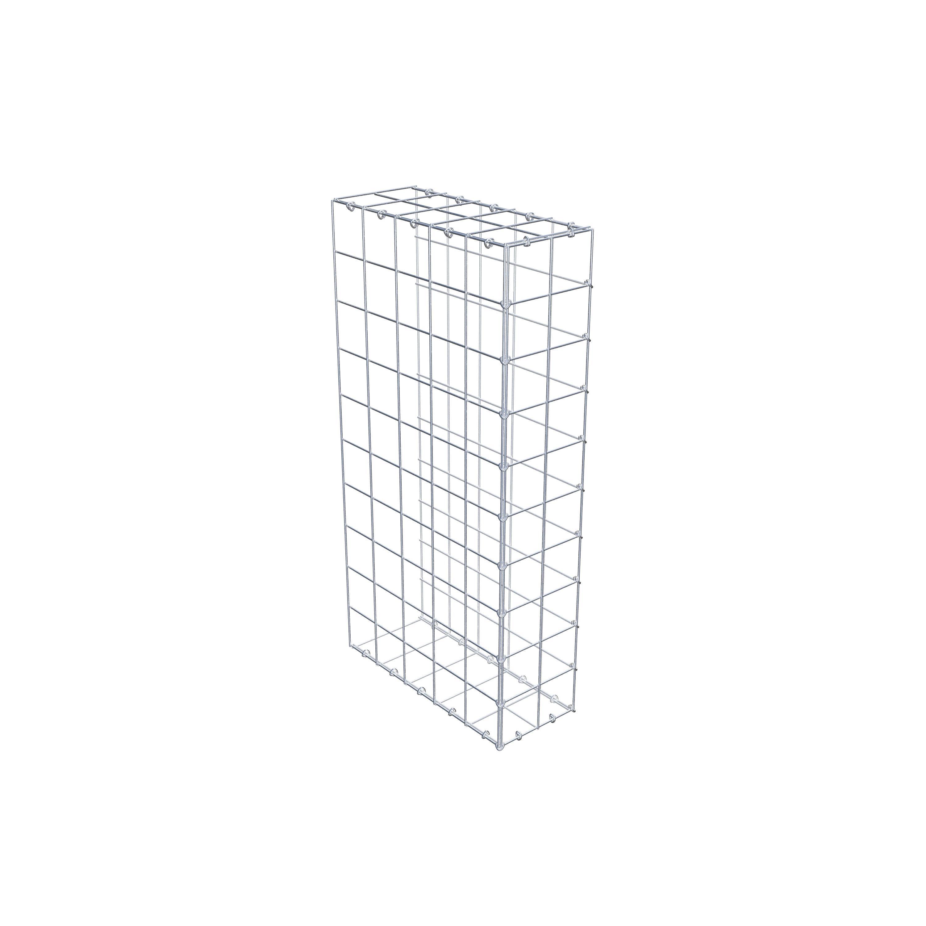 Typ 2 påbyggnadsgabion 100 cm x 50 cm x 20 cm (L x H x D), maskstorlek 10 cm x 10 cm, C-ring