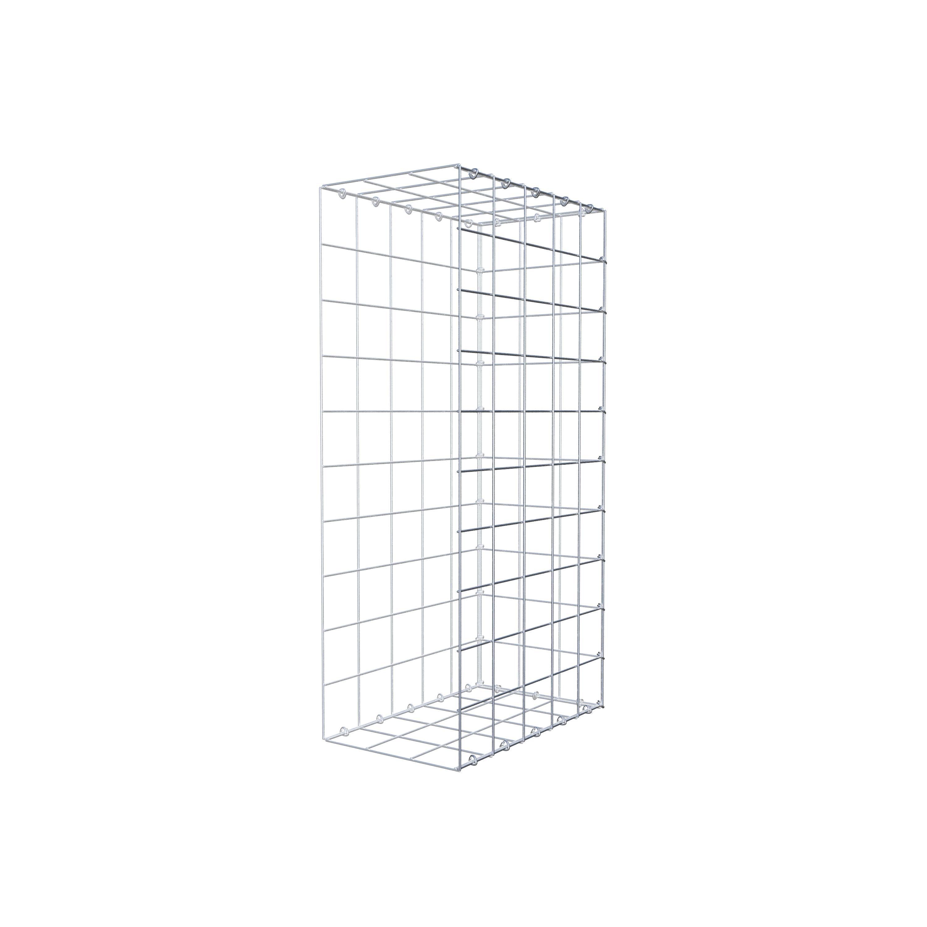 Typ 2 påbyggnadsgabion 100 cm x 50 cm x 30 cm (L x H x D), maskstorlek 10 cm x 10 cm, C-ring