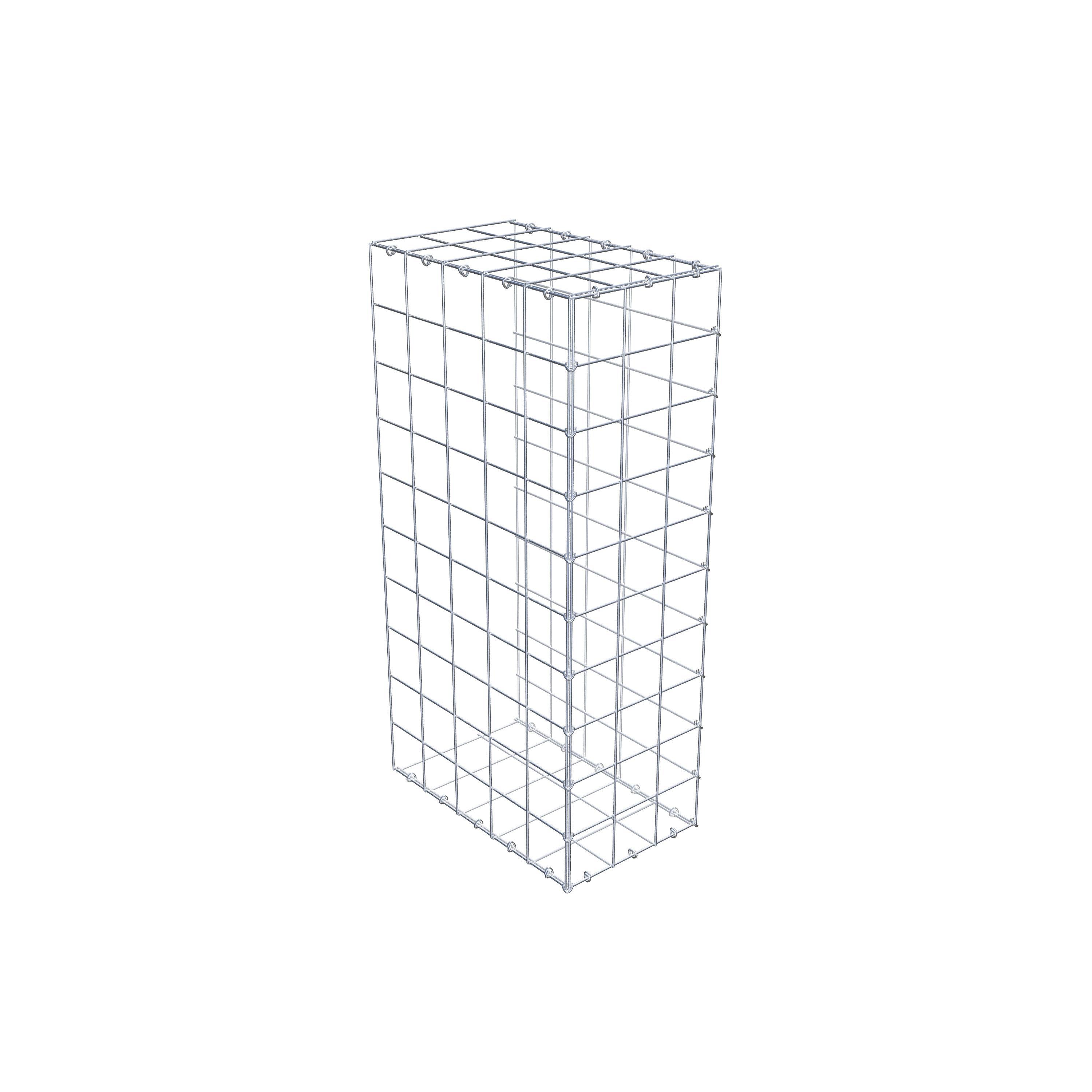 Typ 2 påbyggnadsgabion 100 cm x 50 cm x 30 cm (L x H x D), maskstorlek 10 cm x 10 cm, C-ring