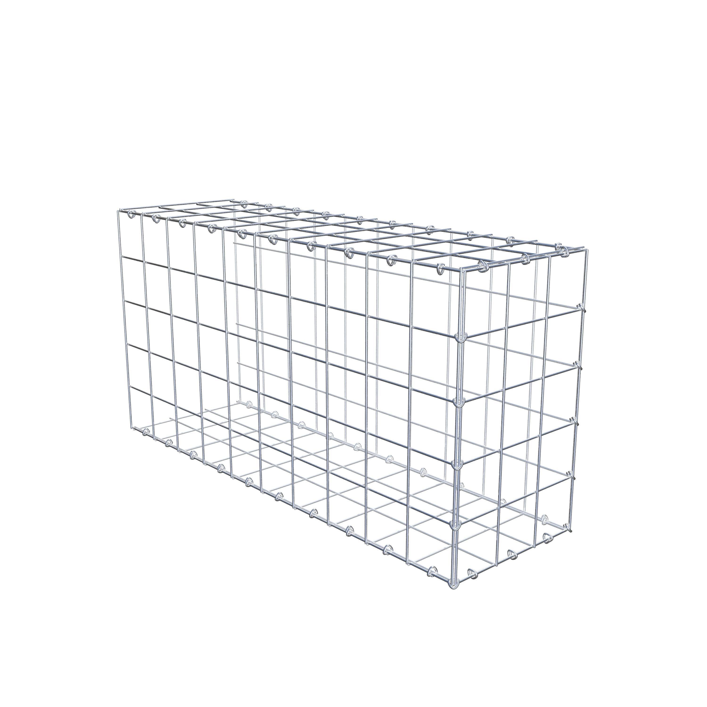 Typ 2 påbyggnadsgabion 100 cm x 50 cm x 30 cm (L x H x D), maskstorlek 10 cm x 10 cm, C-ring