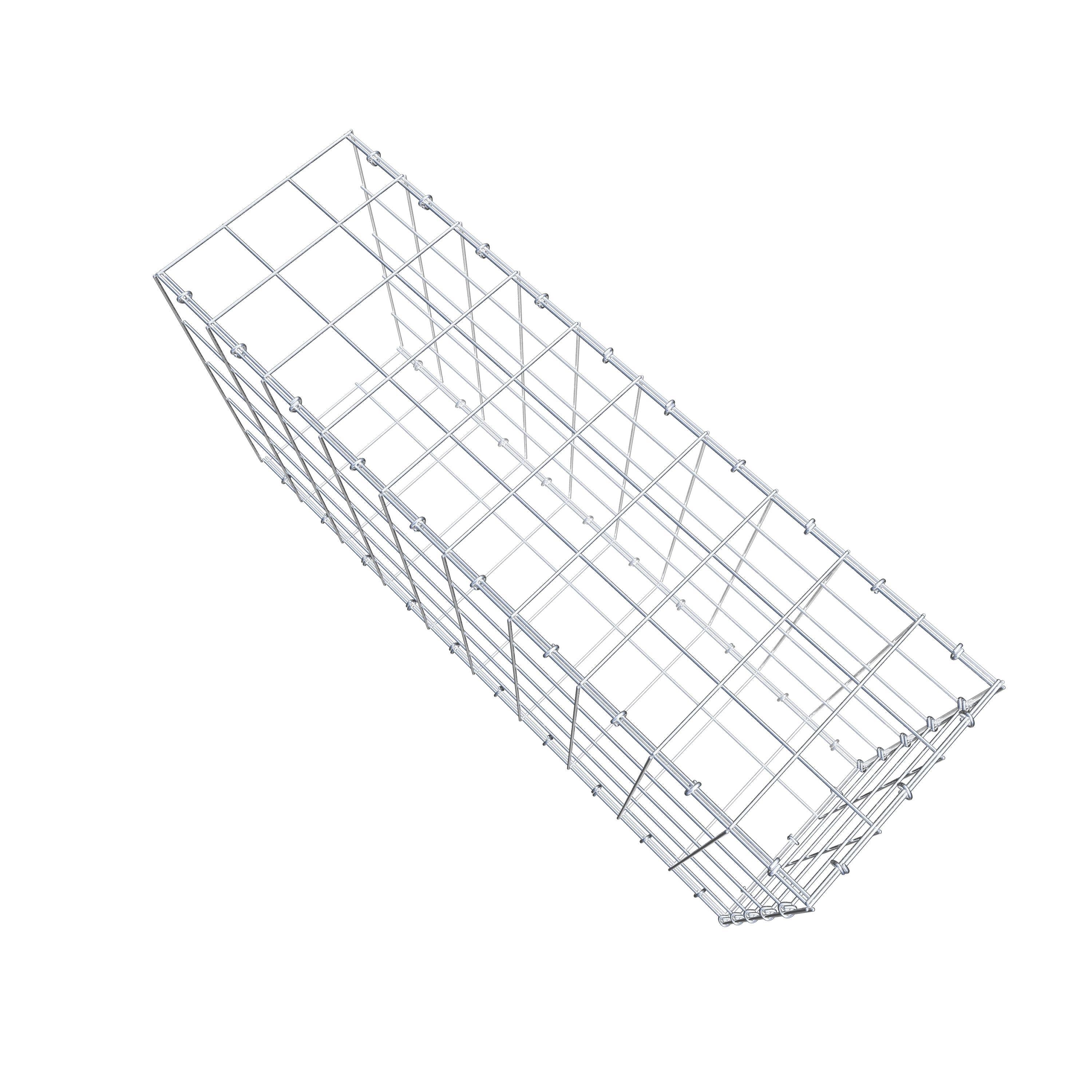 Typ 2 påbyggnadsgabion 100 cm x 50 cm x 30 cm (L x H x D), maskstorlek 10 cm x 10 cm, C-ring