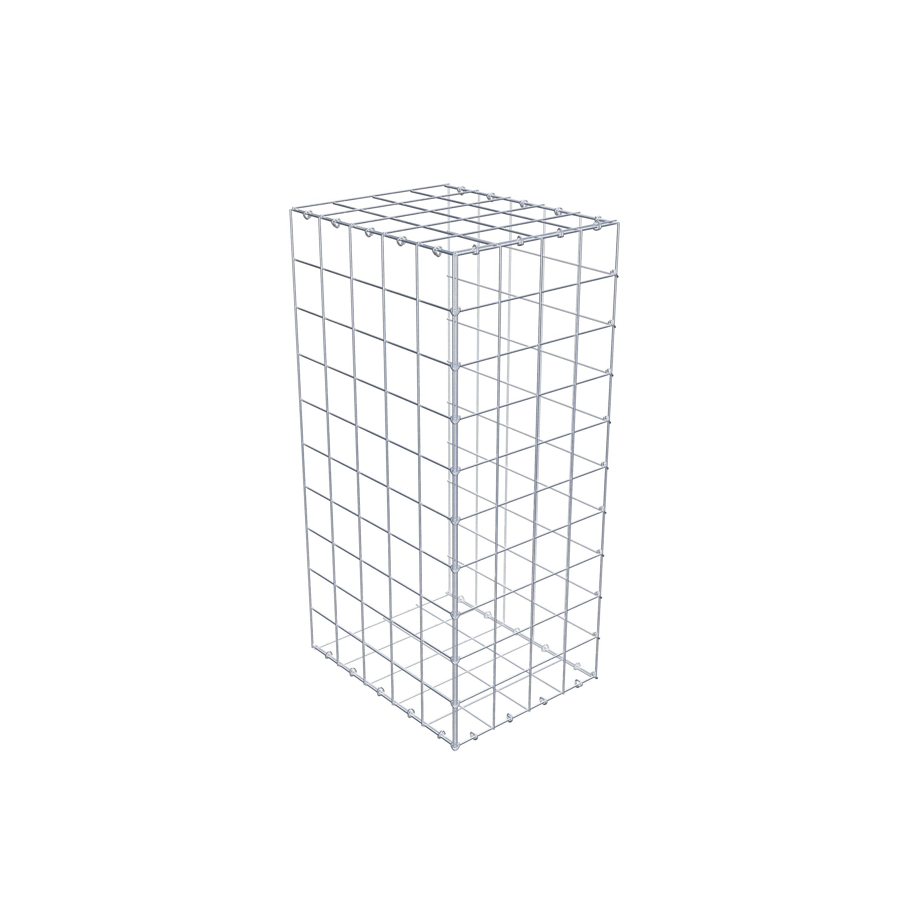 Typ 2 påbyggnadsgabion 100 cm x 50 cm x 40 cm (L x H x D), maskstorlek 10 cm x 10 cm, C-ring