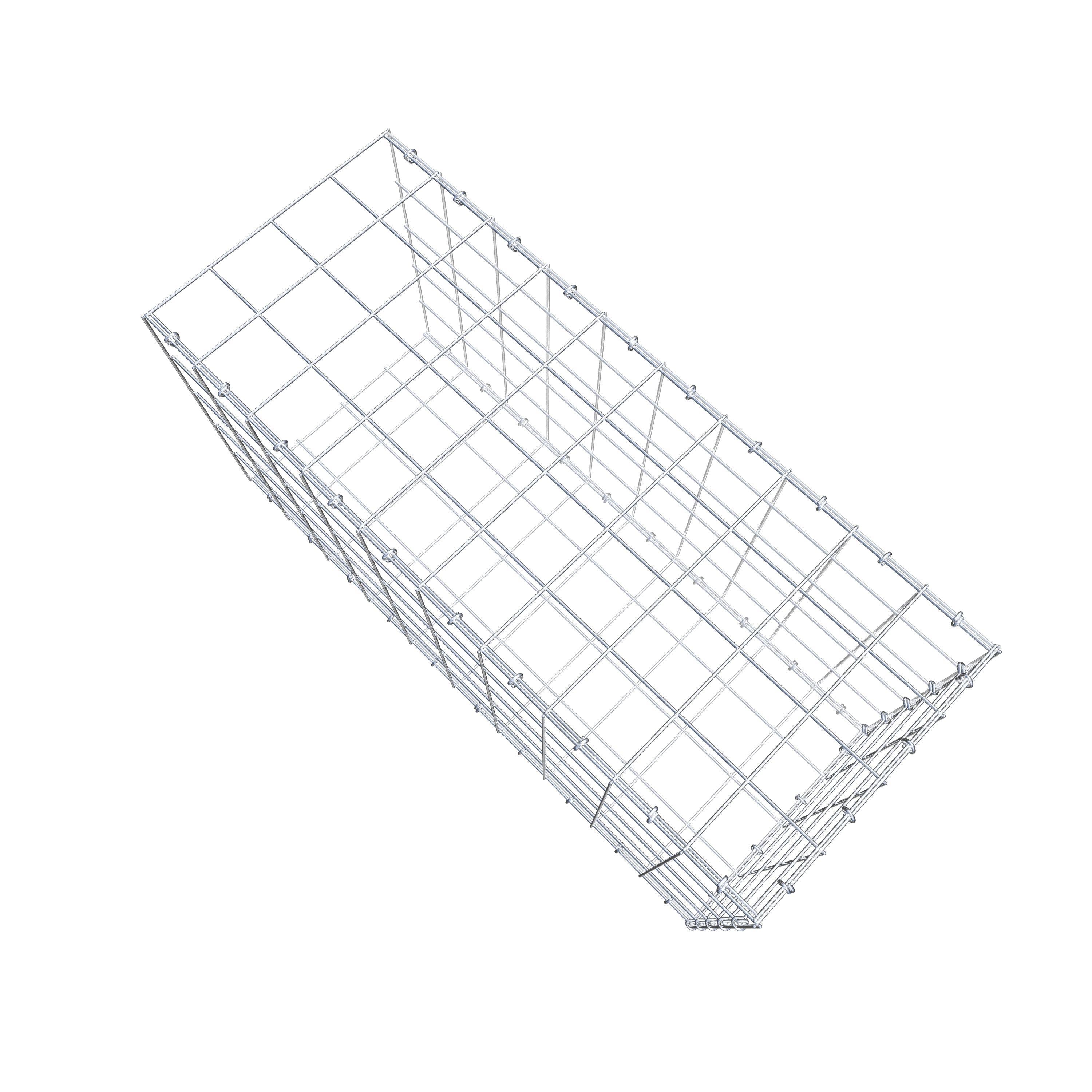 Typ 2 påbyggnadsgabion 100 cm x 50 cm x 40 cm (L x H x D), maskstorlek 10 cm x 10 cm, C-ring