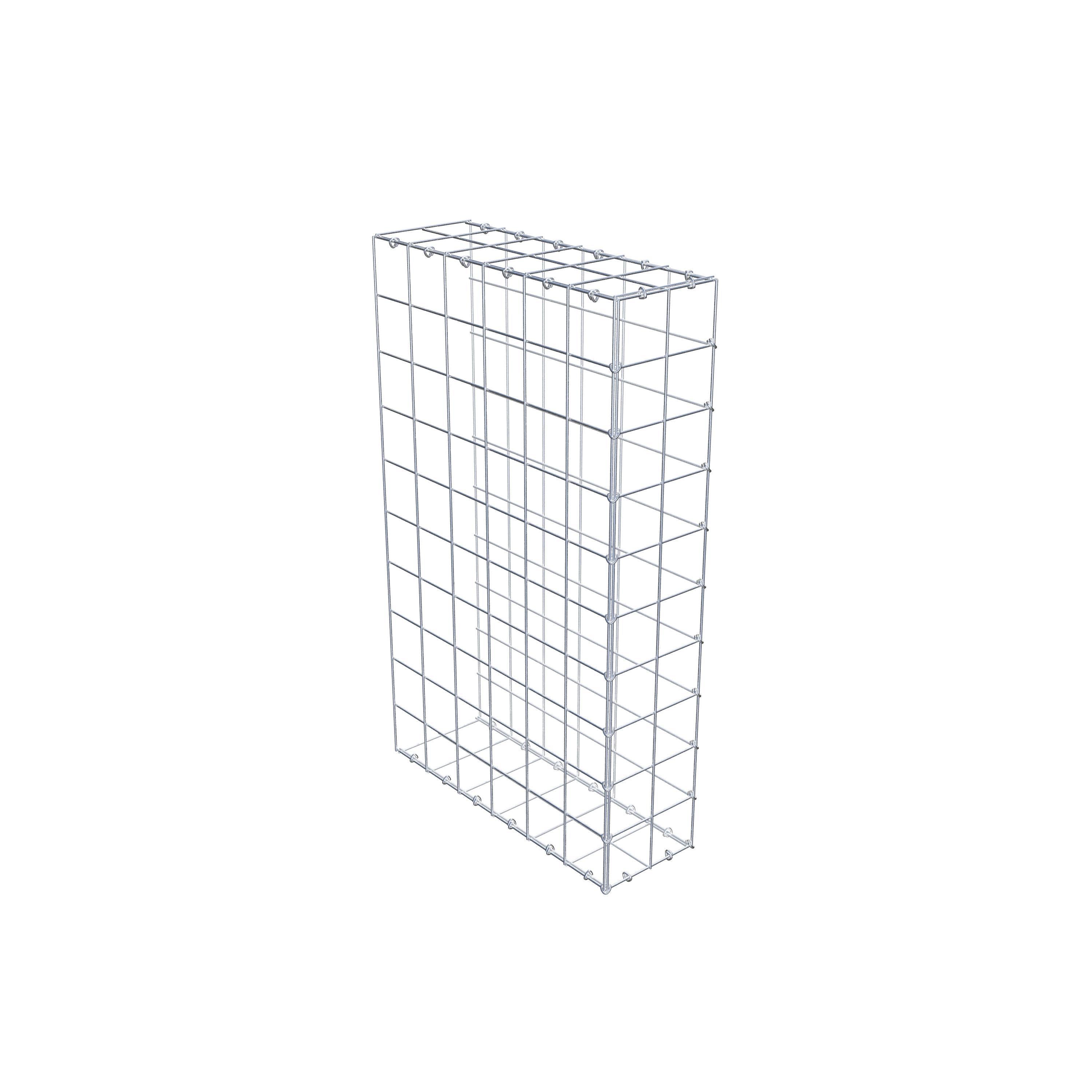 Typ 2 påbyggnadsgabion 100 cm x 60 cm x 20 cm (L x H x D), maskstorlek 10 cm x 10 cm, C-ring