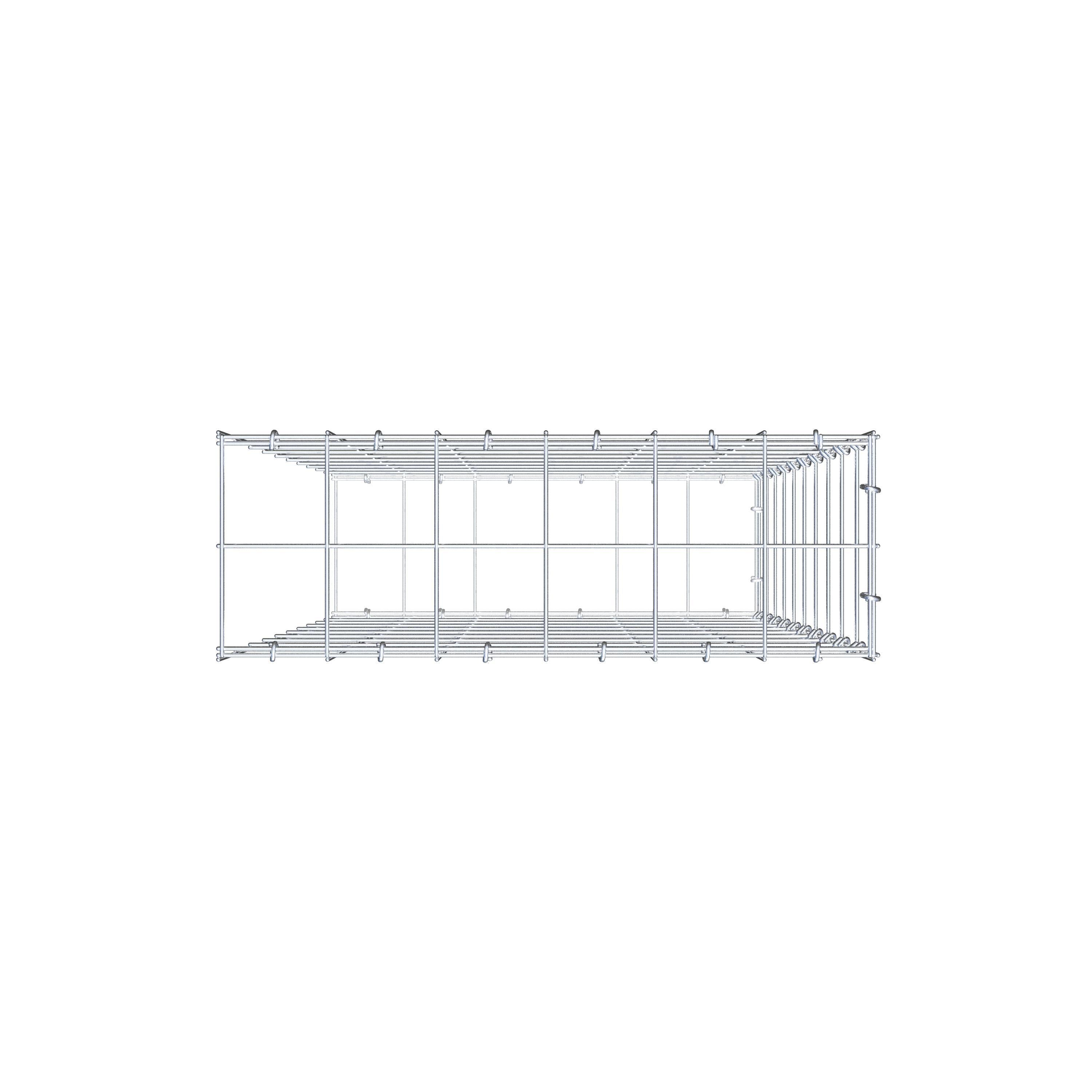 Type 2 oplegkorf 100 cm x 60 cm x 20 cm (L x H x D), maaswijdte 10 cm x 10 cm, C-ring