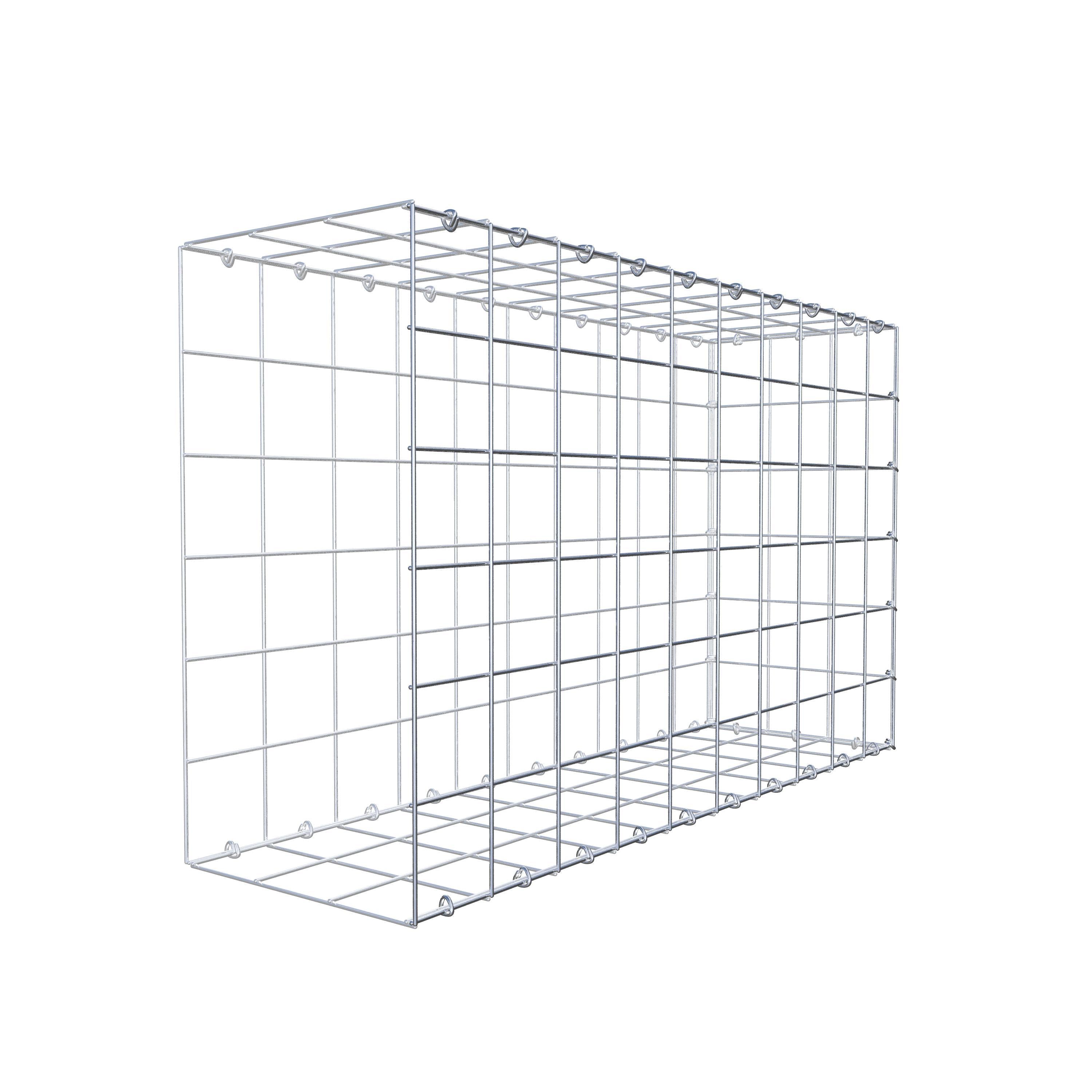 Monteret gabion type 2 100 cm x 60 cm x 30 cm (L x H x D), maskestørrelse 10 cm x 10 cm, C-ring