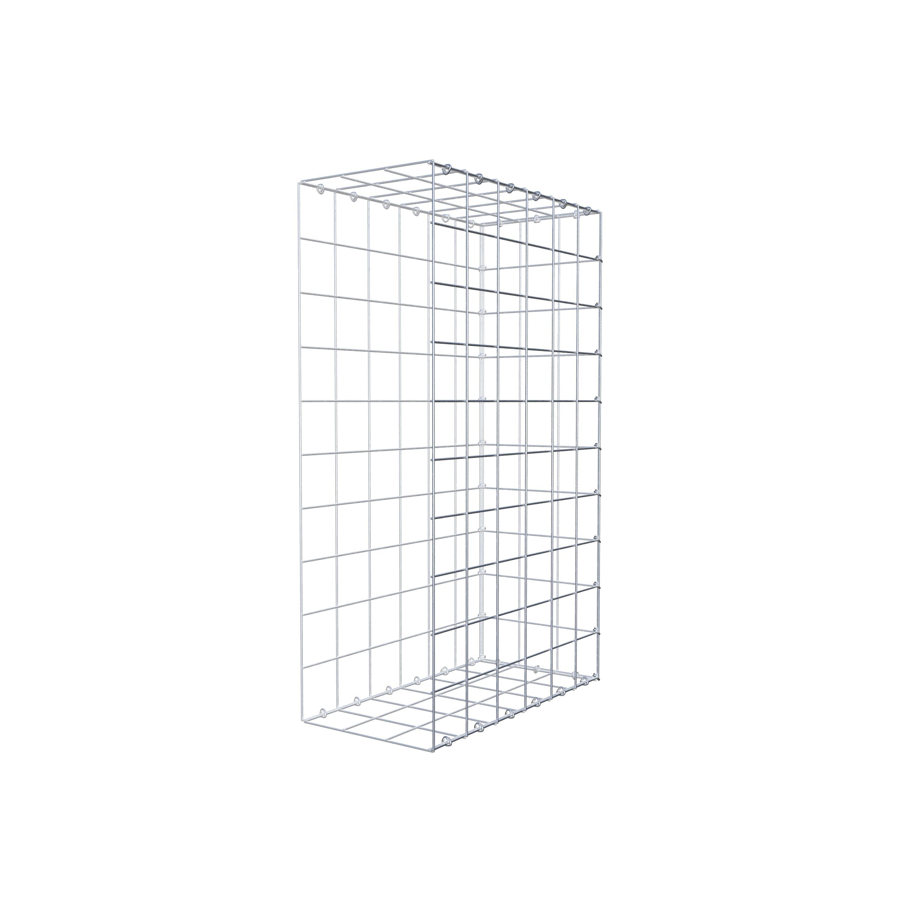 Typ 2 påbyggnadsgabion 100 cm x 60 cm x 30 cm (L x H x D), maskstorlek 10 cm x 10 cm, C-ring