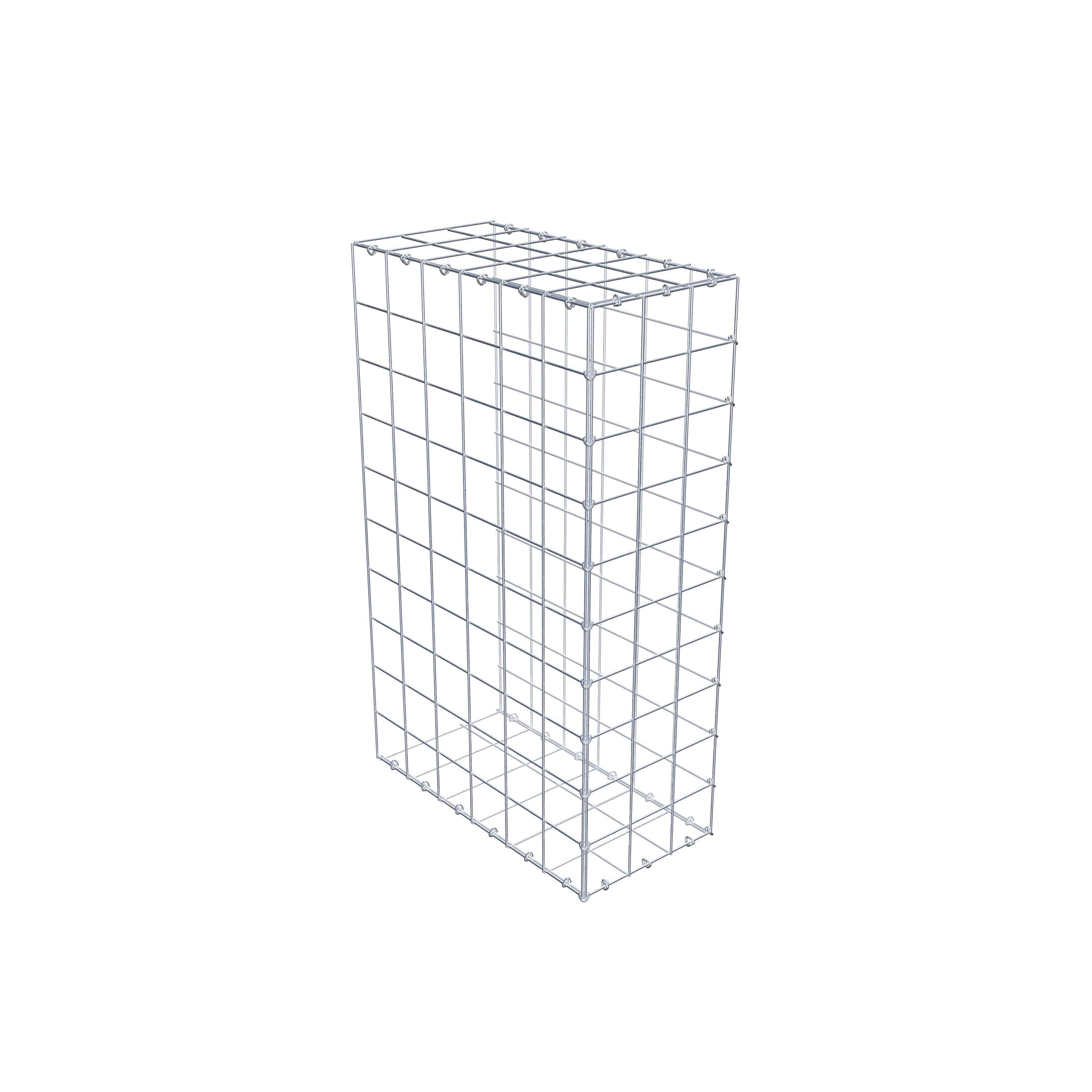 Typ 2 påbyggnadsgabion 100 cm x 60 cm x 30 cm (L x H x D), maskstorlek 10 cm x 10 cm, C-ring