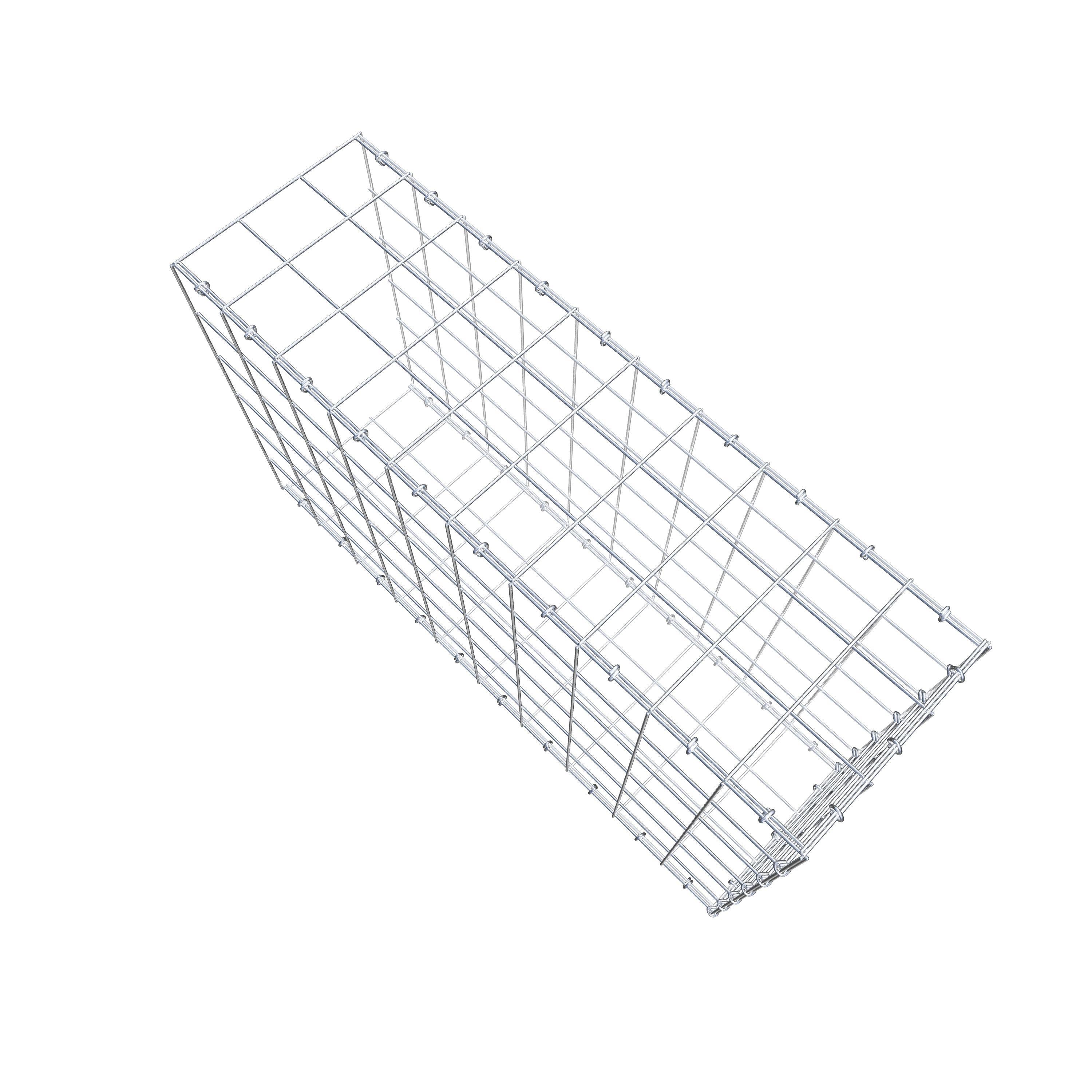 Typ 2 påbyggnadsgabion 100 cm x 60 cm x 30 cm (L x H x D), maskstorlek 10 cm x 10 cm, C-ring