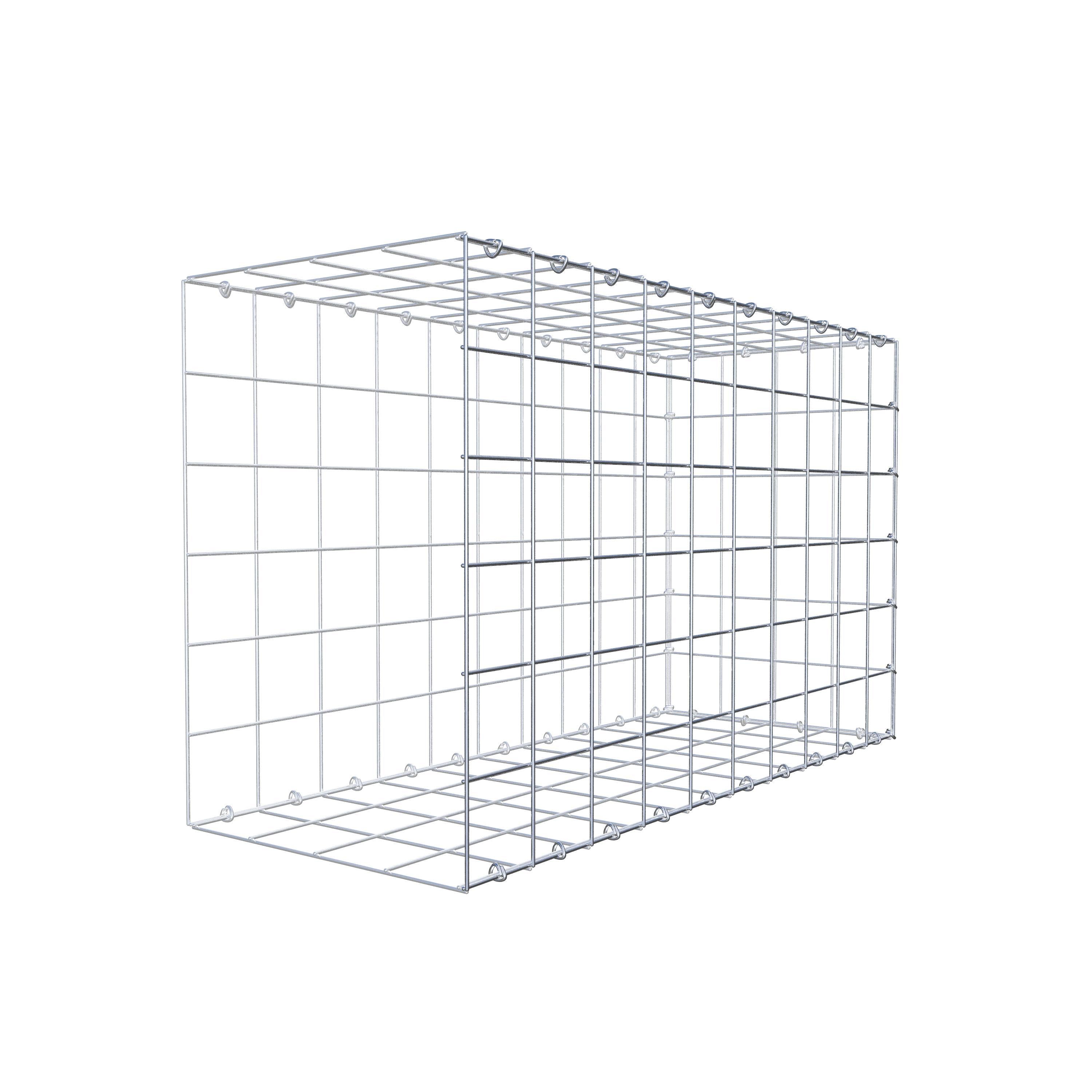 Typ 2 påbyggnadsgabion 100 cm x 60 cm x 40 cm (L x H x D), maskstorlek 10 cm x 10 cm, C-ring