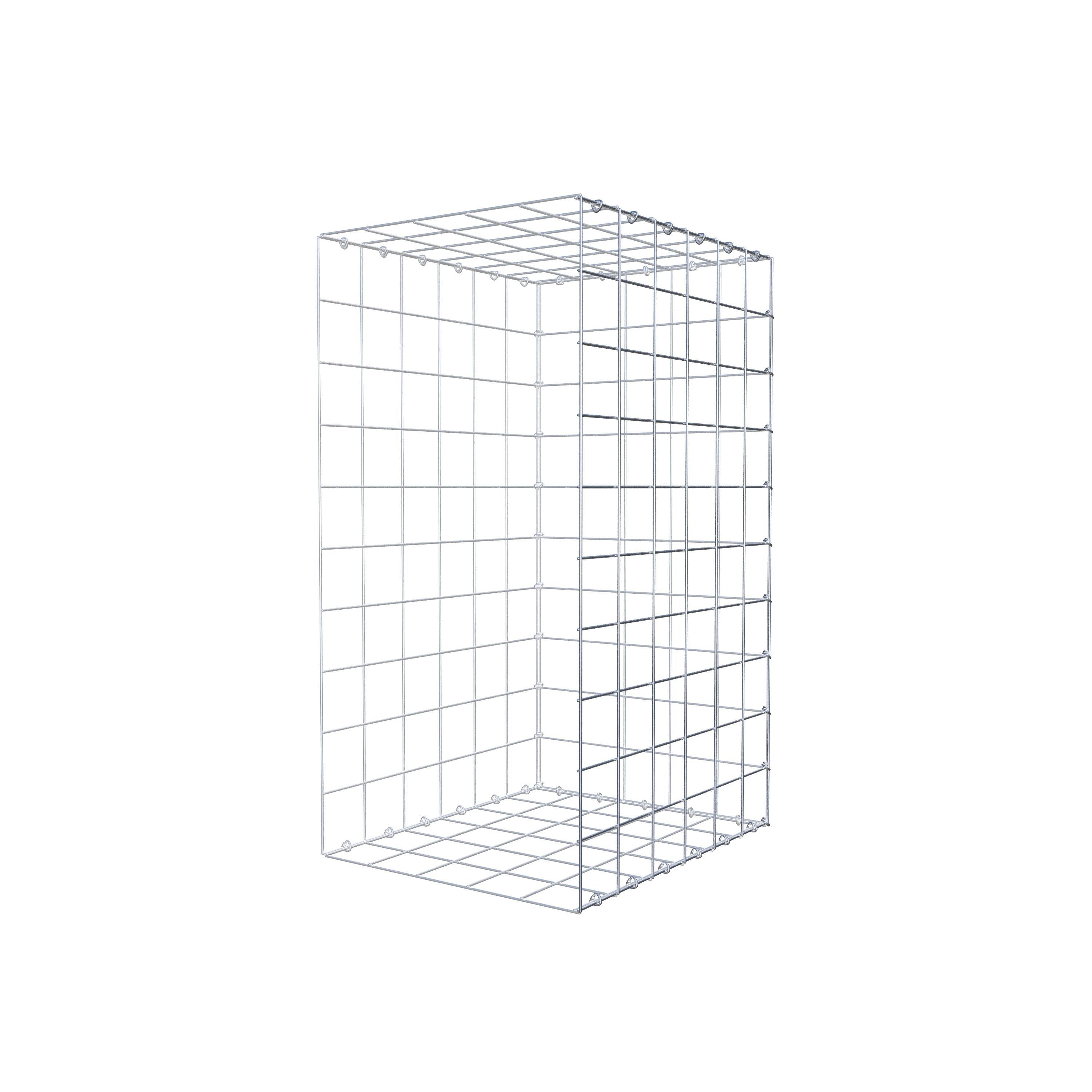 Typ 2 påbyggnadsgabion 100 cm x 60 cm x 50 cm (L x H x D), maskstorlek 10 cm x 10 cm, C-ring