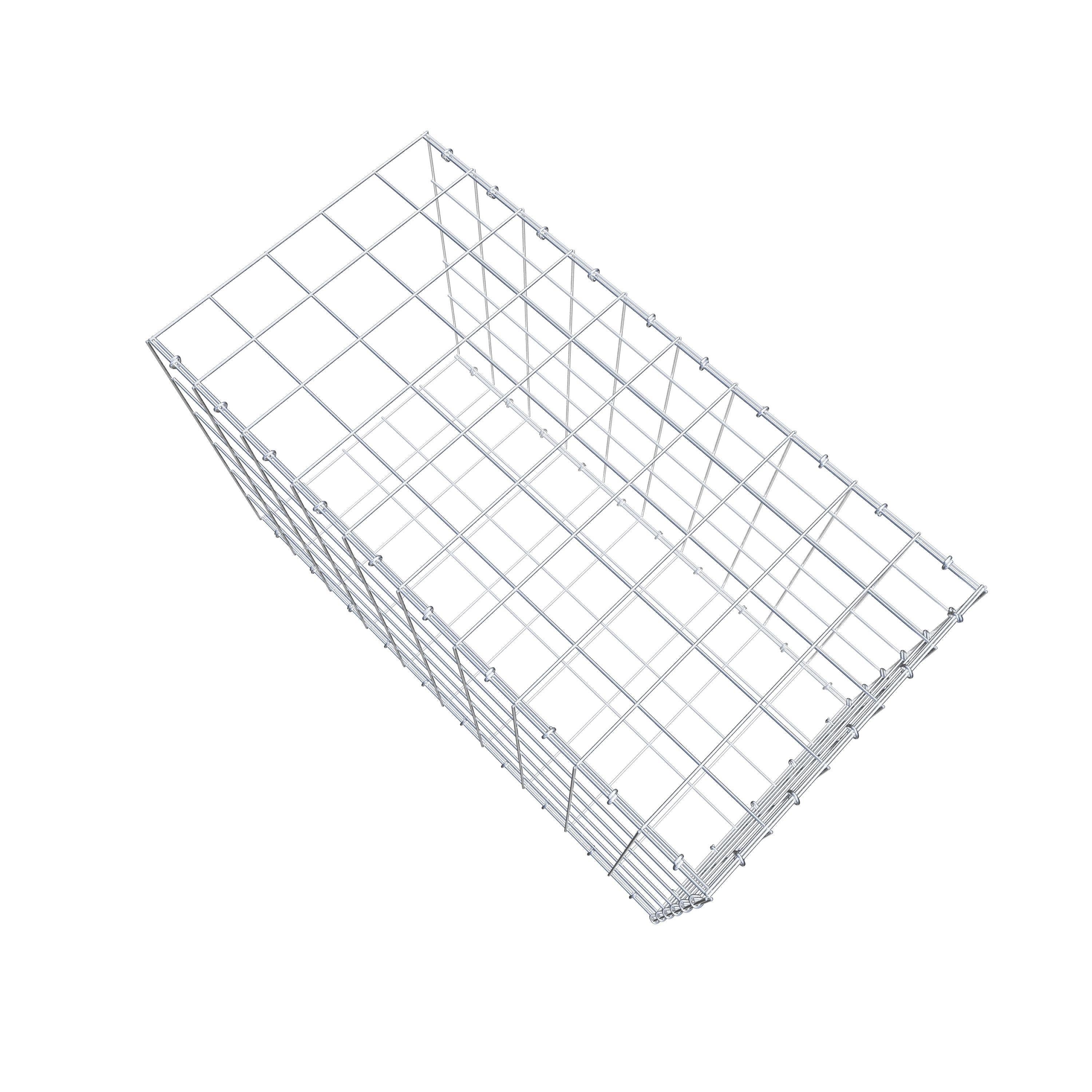 Typ 2 påbyggnadsgabion 100 cm x 60 cm x 50 cm (L x H x D), maskstorlek 10 cm x 10 cm, C-ring