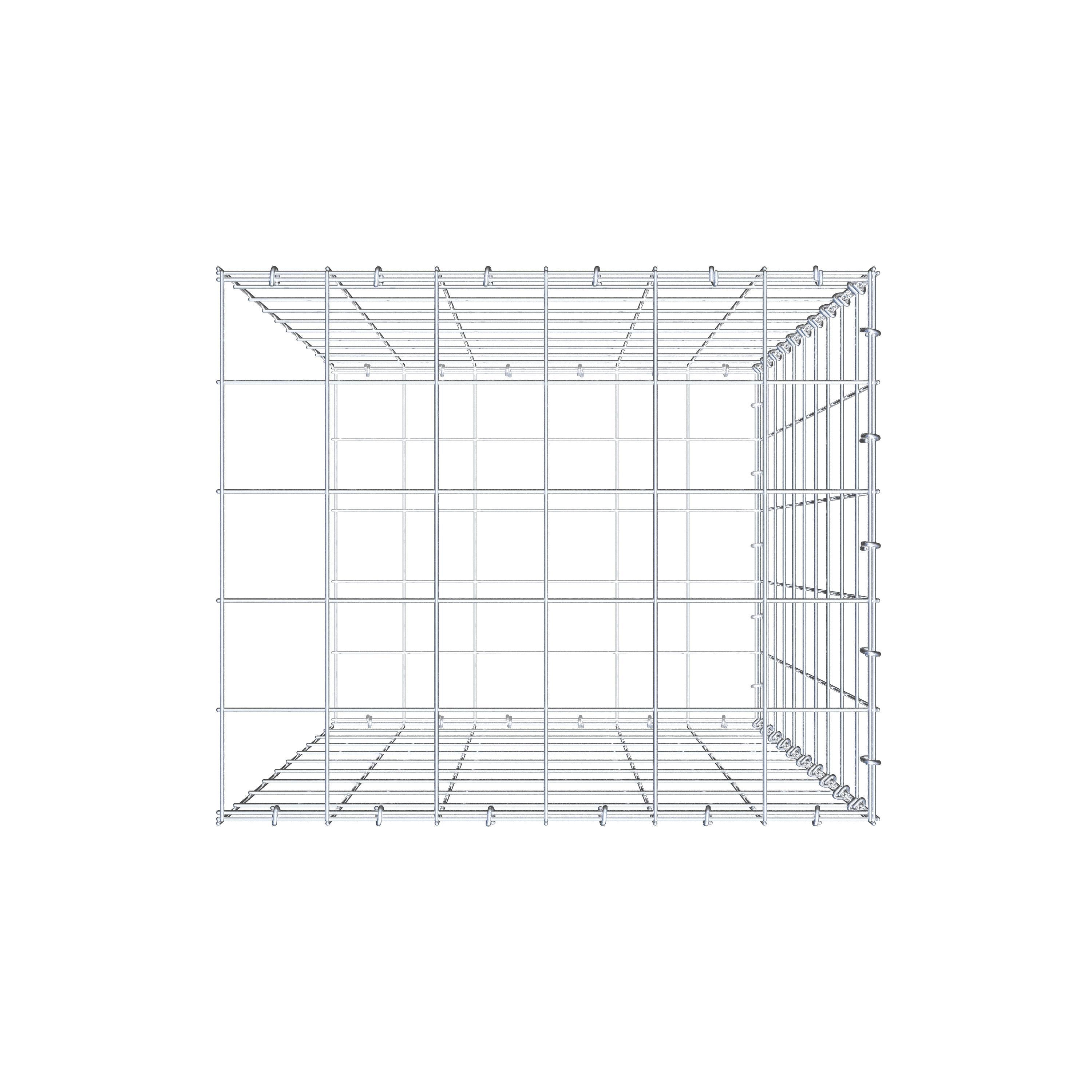 Typ 2 påbyggnadsgabion 100 cm x 60 cm x 50 cm (L x H x D), maskstorlek 10 cm x 10 cm, C-ring