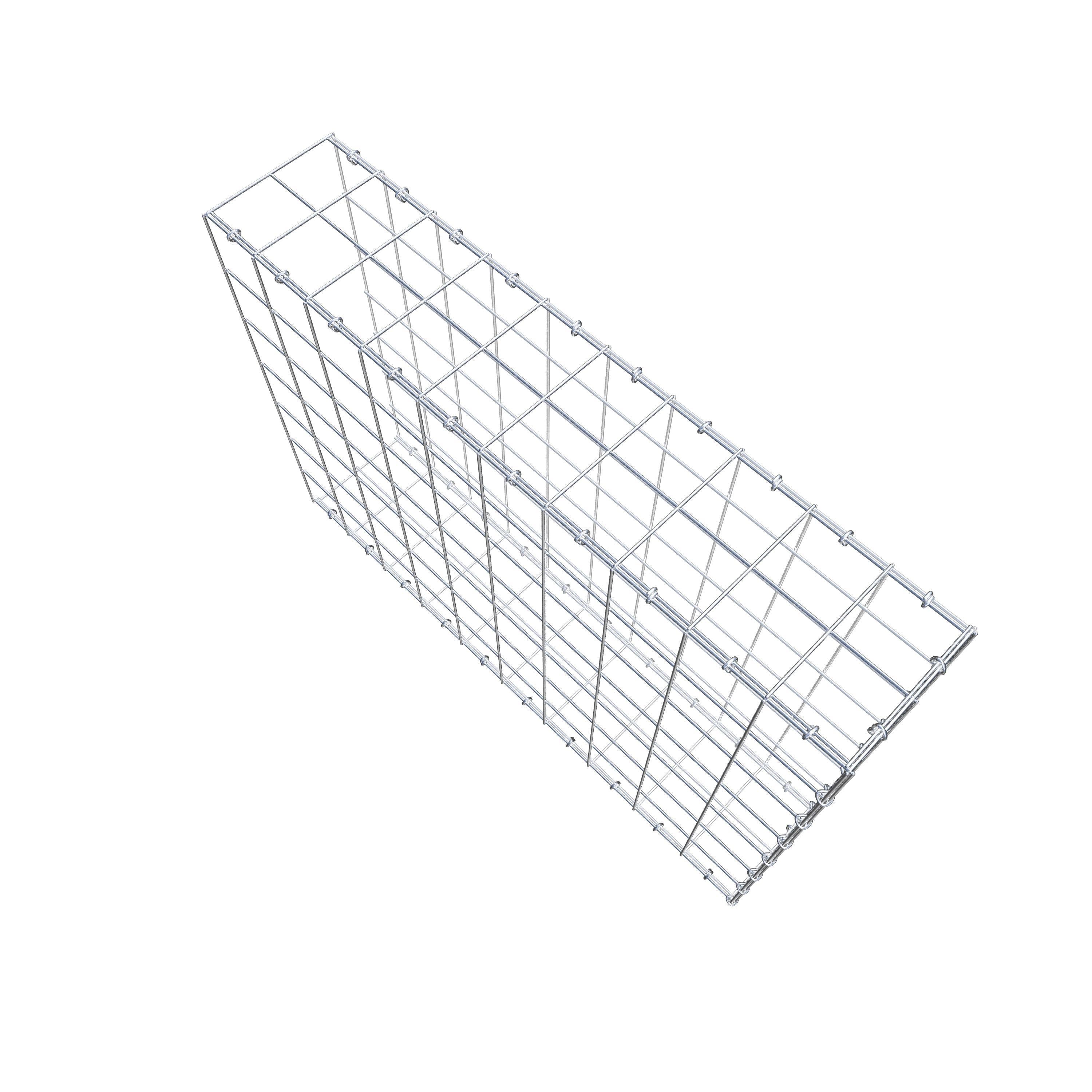 Typ 2 påbyggnadsgabion 100 cm x 70 cm x 20 cm (L x H x D), maskstorlek 10 cm x 10 cm, C-ring