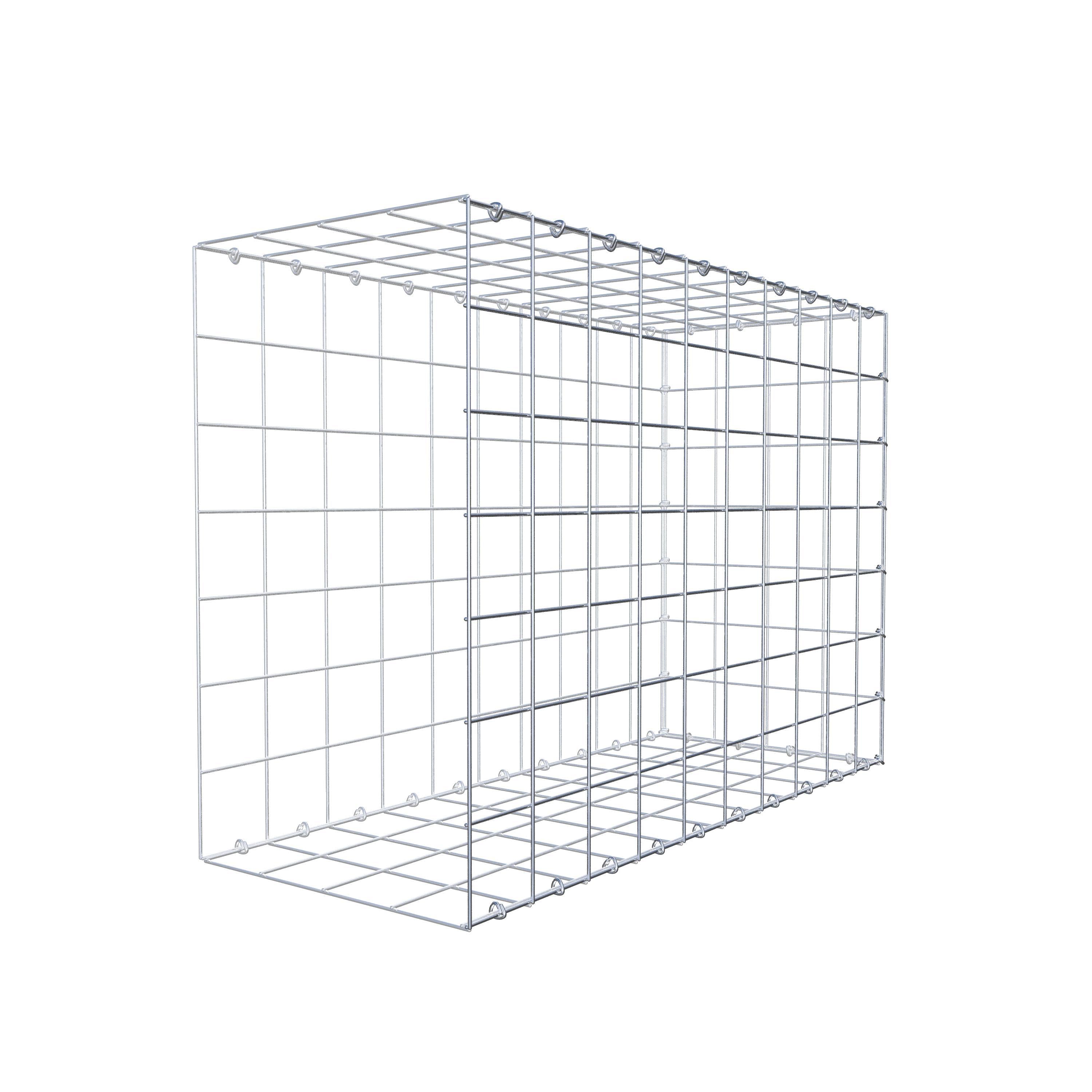 Typ 2 påbyggnadsgabion 100 cm x 70 cm x 40 cm (L x H x D), maskstorlek 10 cm x 10 cm, C-ring