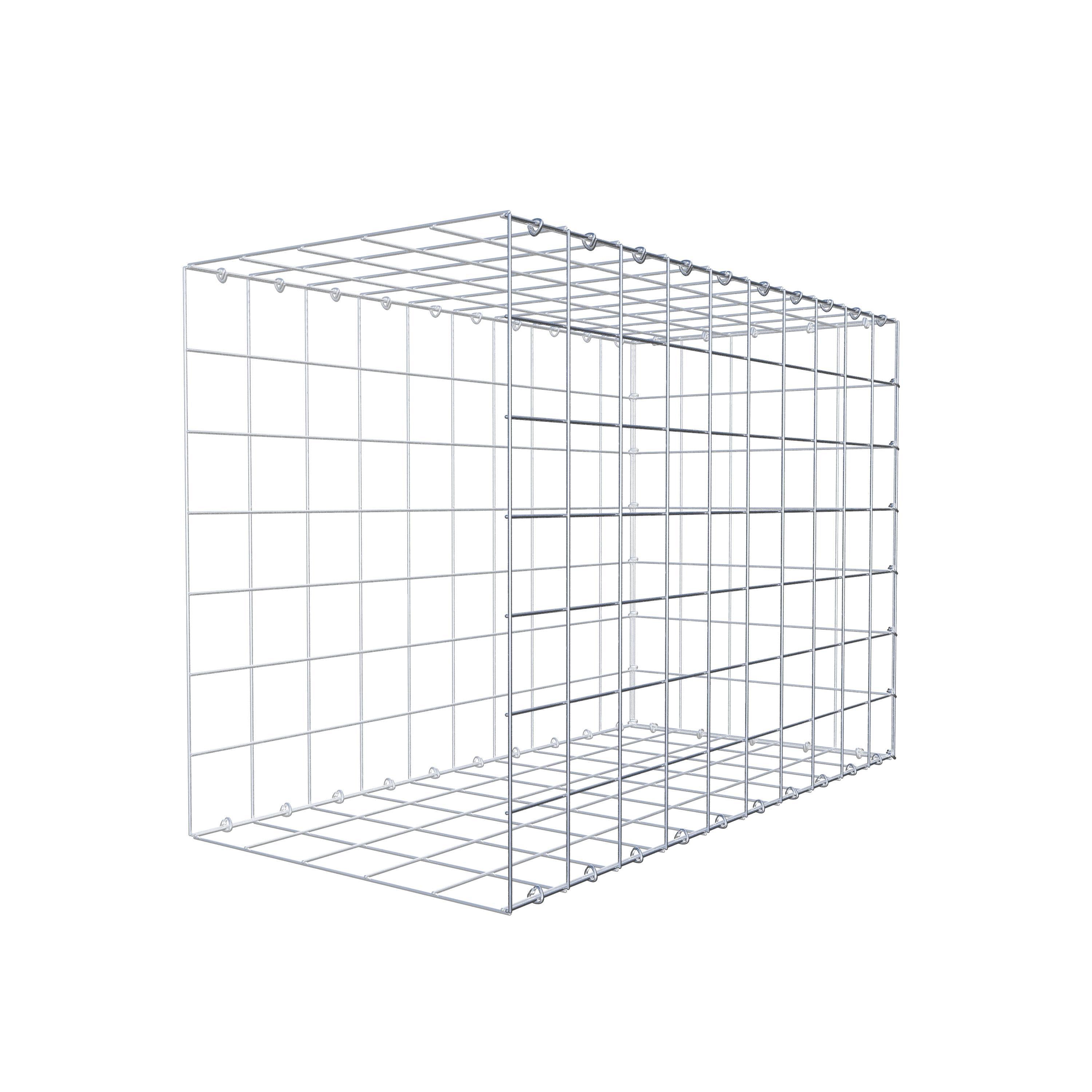 Typ 2 påbyggnadsgabion 100 cm x 70 cm x 50 cm (L x H x D), maskstorlek 10 cm x 10 cm, C-ring