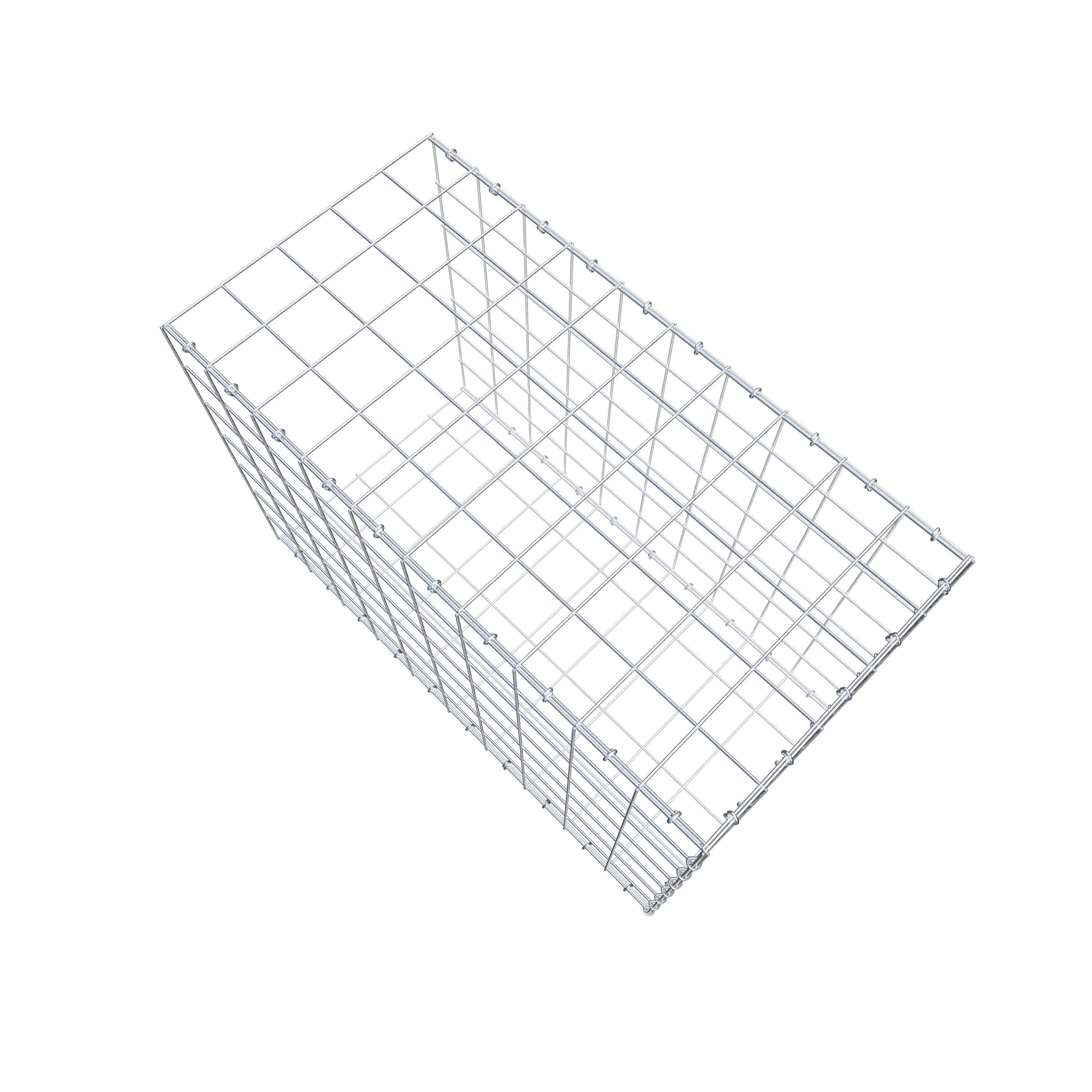 Typ 2 påbyggnadsgabion 100 cm x 70 cm x 50 cm (L x H x D), maskstorlek 10 cm x 10 cm, C-ring