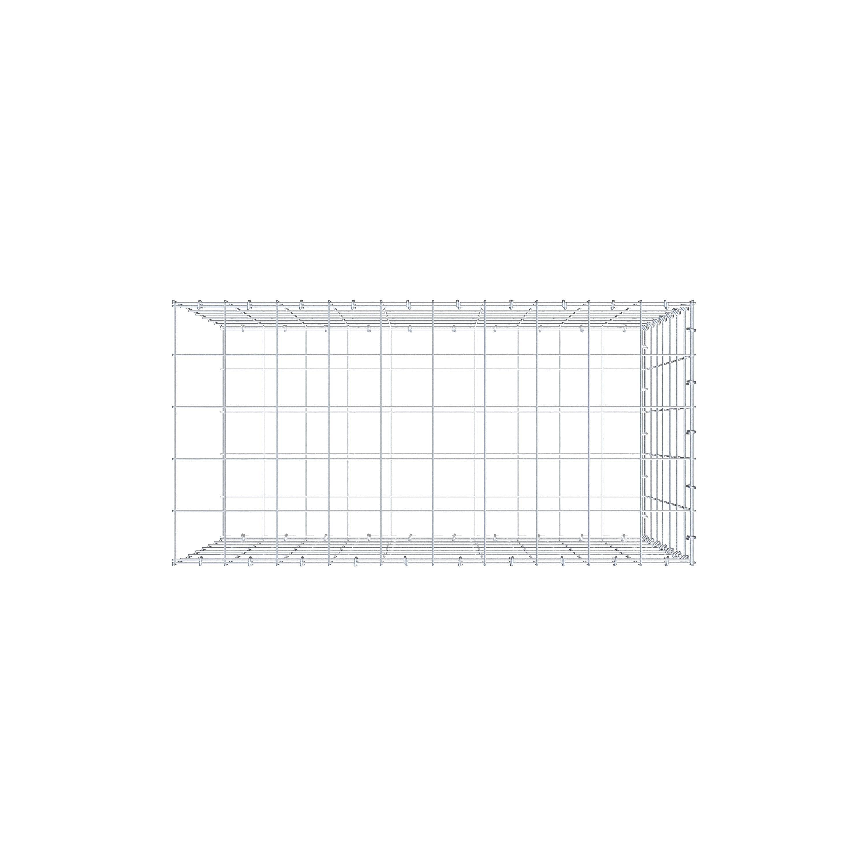 Fourche rapportée type 2 100 cm x 70 cm x 50 cm (L x H x P), mailles 10 cm x 10 cm, anneau C