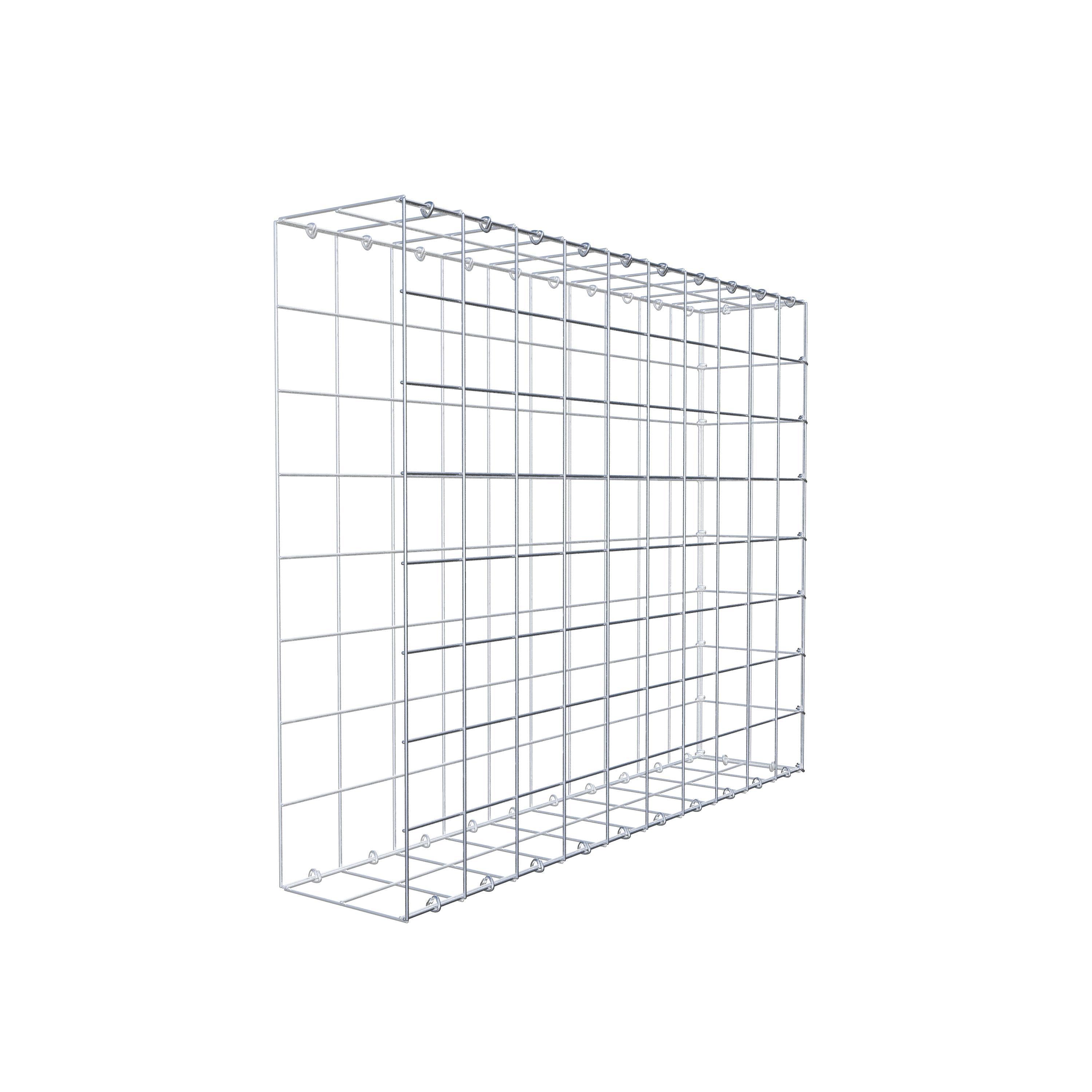 Typ 2 påbyggnadsgabion 100 cm x 80 cm x 20 cm (L x H x D), maskstorlek 10 cm x 10 cm, C-ring