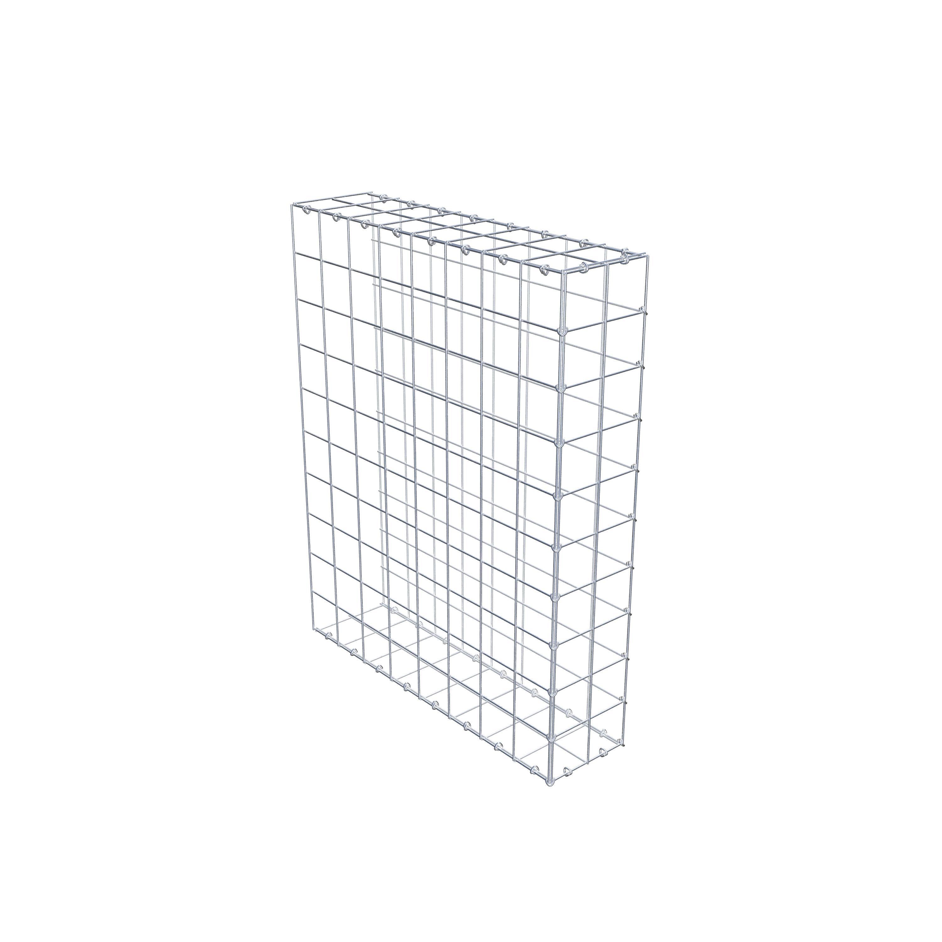 Typ 2 påbyggnadsgabion 100 cm x 80 cm x 20 cm (L x H x D), maskstorlek 10 cm x 10 cm, C-ring