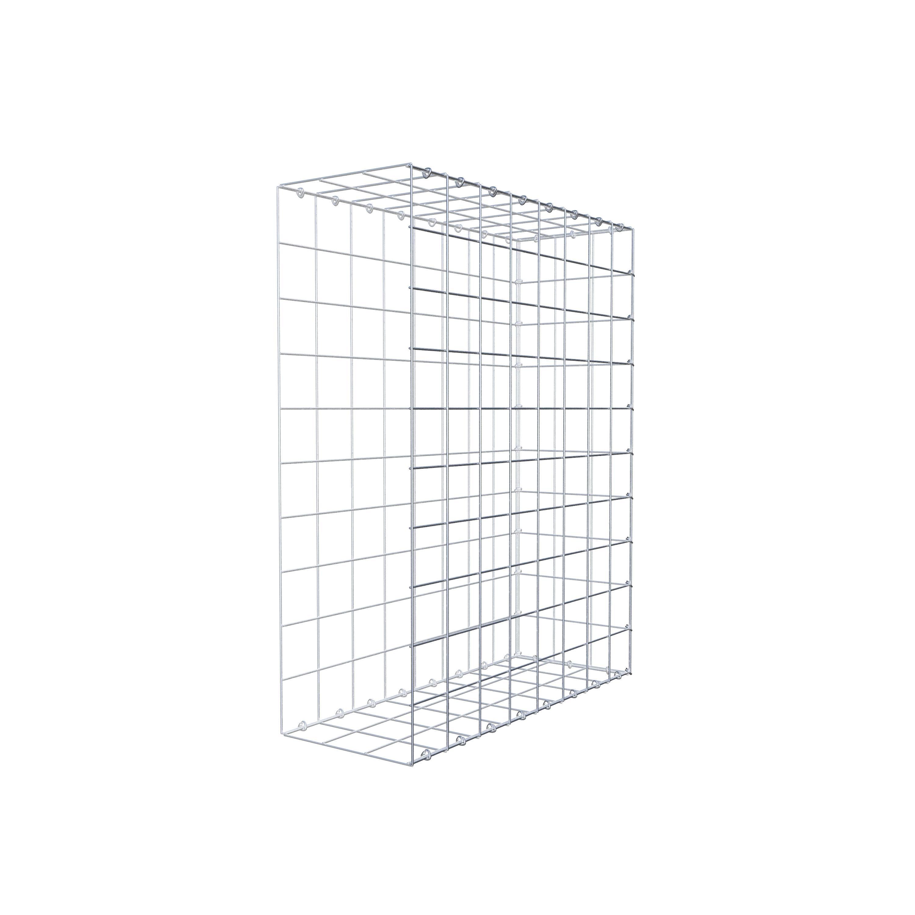 Monteret gabion type 2 100 cm x 80 cm x 30 cm (L x H x D), maskestørrelse 10 cm x 10 cm, C-ring