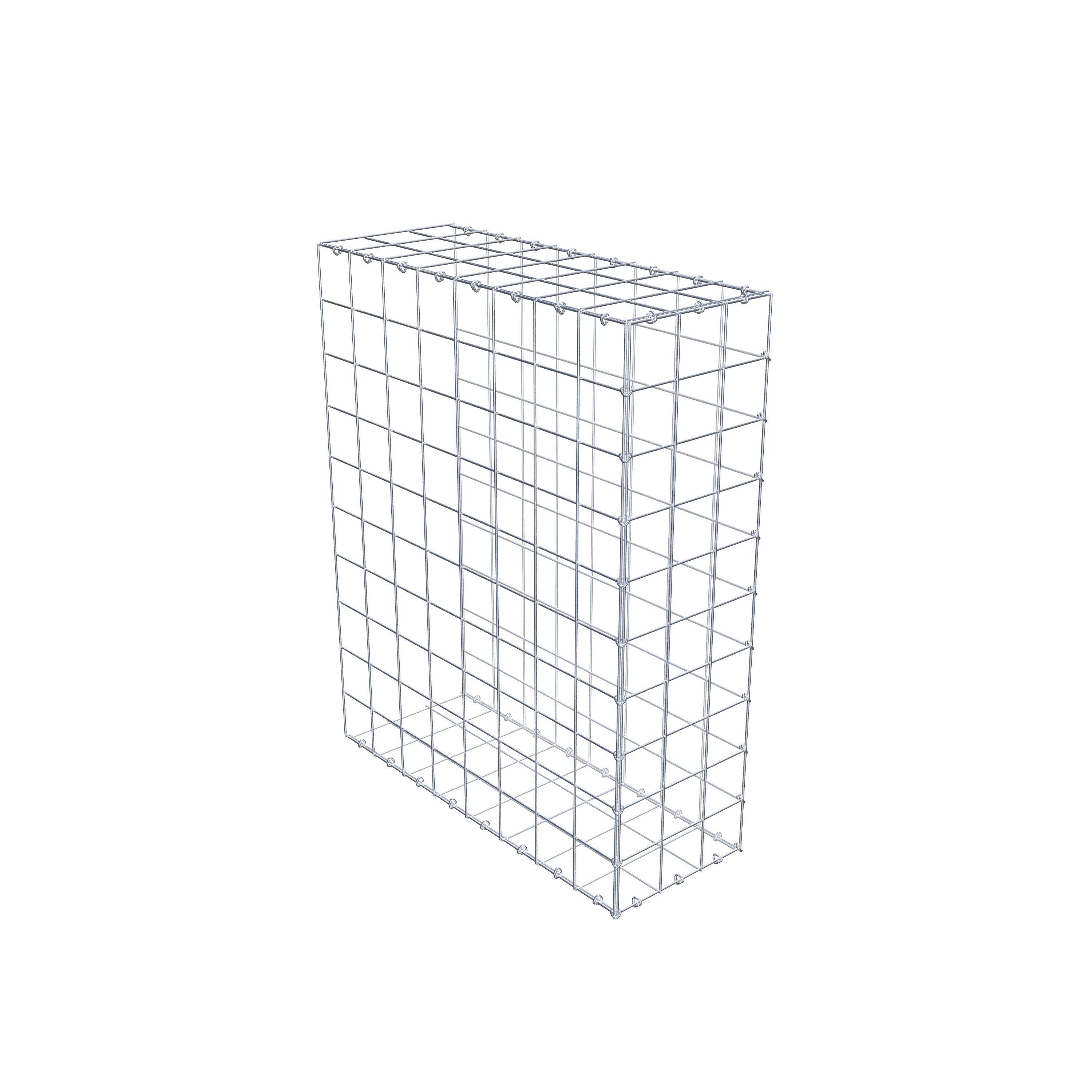 Typ 2 påbyggnadsgabion 100 cm x 80 cm x 30 cm (L x H x D), maskstorlek 10 cm x 10 cm, C-ring