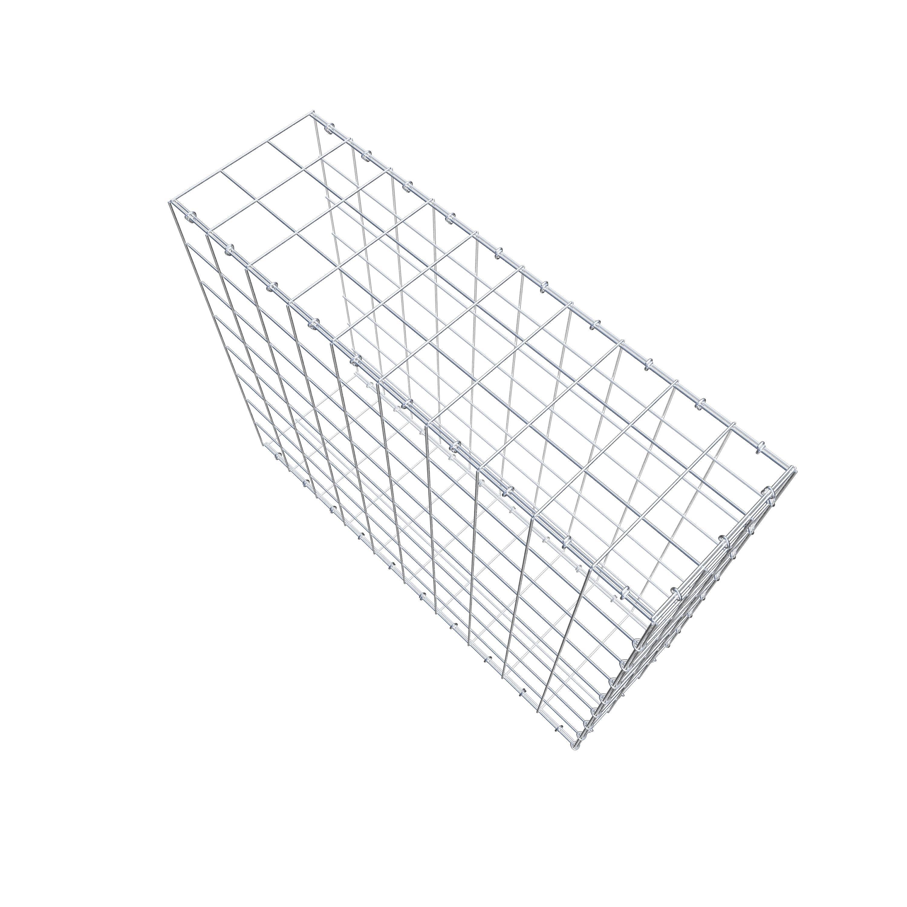 Typ 2 påbyggnadsgabion 100 cm x 80 cm x 30 cm (L x H x D), maskstorlek 10 cm x 10 cm, C-ring