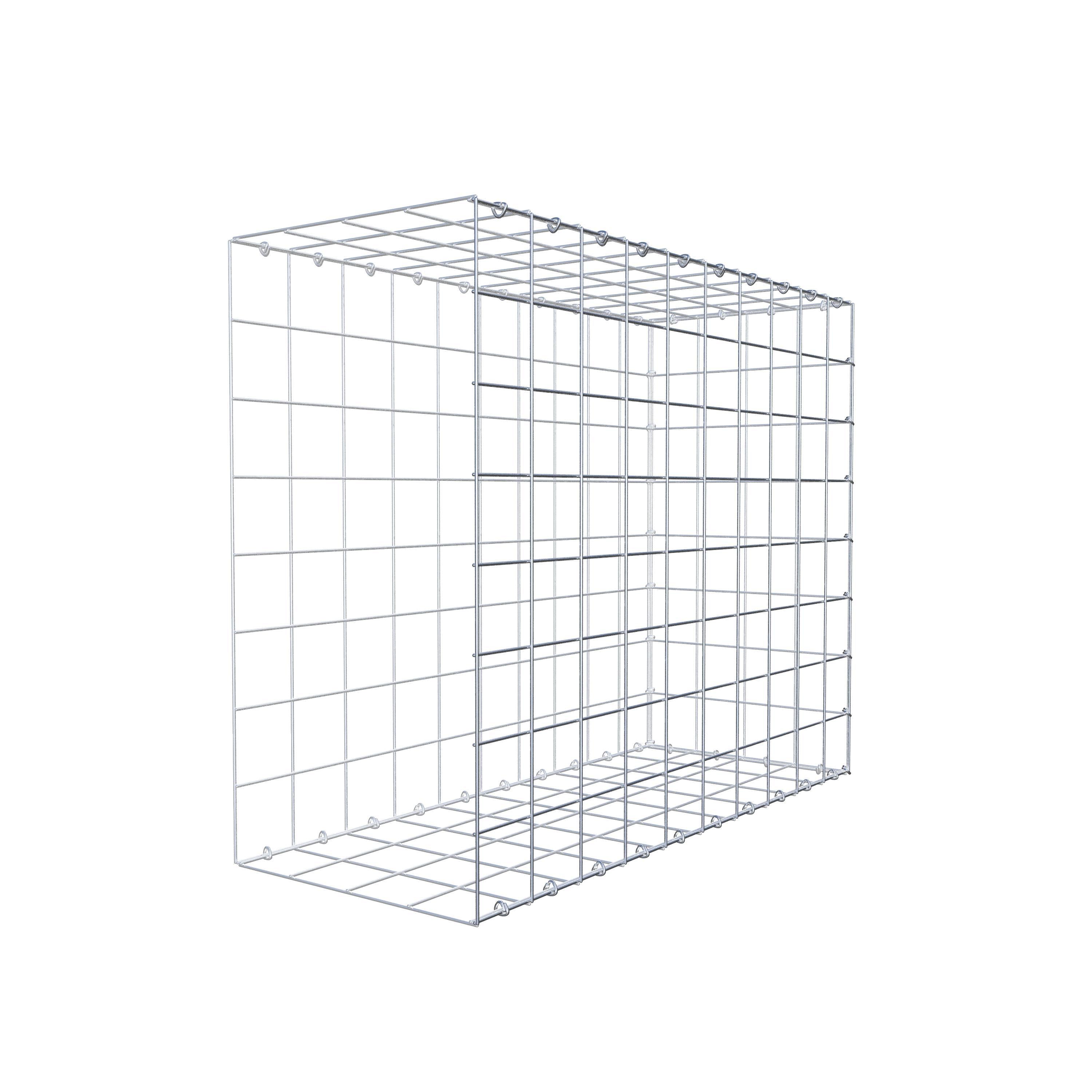 Typ 2 påbyggnadsgabion 100 cm x 80 cm x 40 cm (L x H x D), maskstorlek 10 cm x 10 cm, C-ring