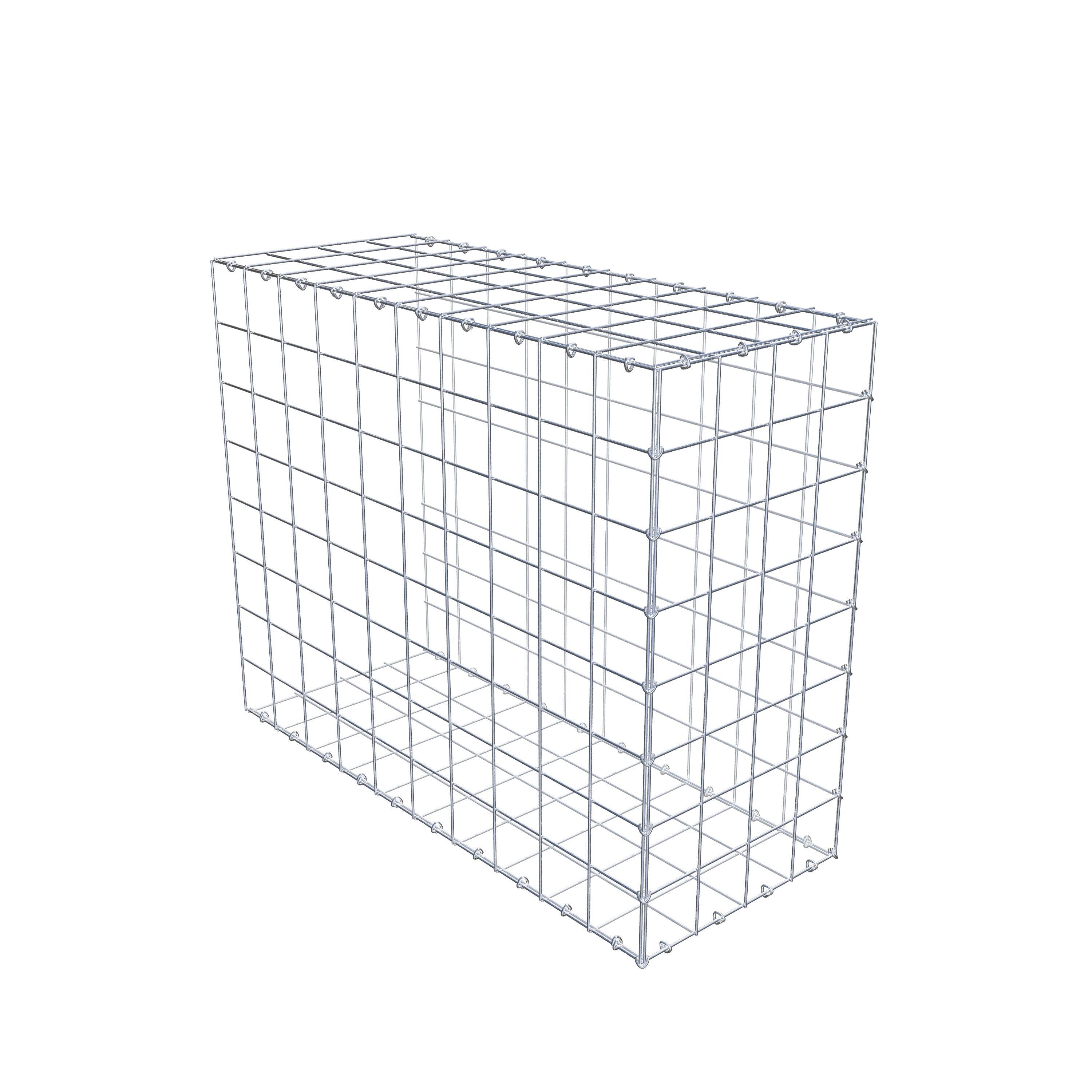 Typ 2 påbyggnadsgabion 100 cm x 80 cm x 40 cm (L x H x D), maskstorlek 10 cm x 10 cm, C-ring