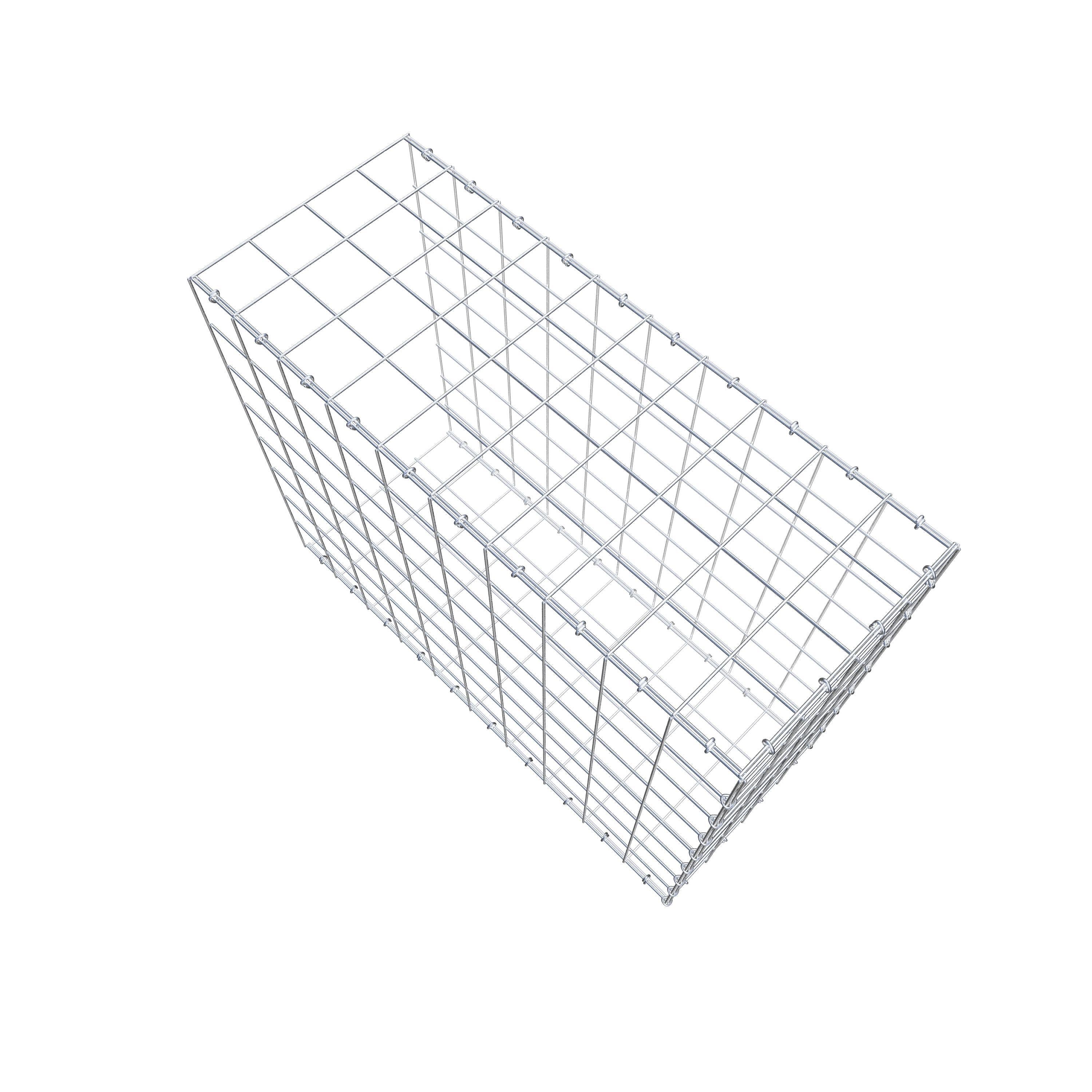 Typ 2 påbyggnadsgabion 100 cm x 80 cm x 40 cm (L x H x D), maskstorlek 10 cm x 10 cm, C-ring